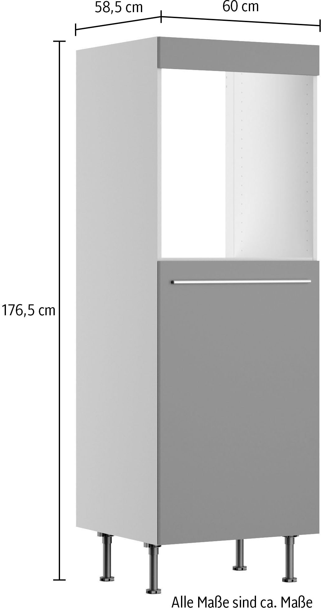 KOCHSTATION Backofen/Kühlumbauschrank »KS-Bern2«, Breite 60 cm, Höhe 176,6 cm, 1 Tür für integrierten Kühlschrank