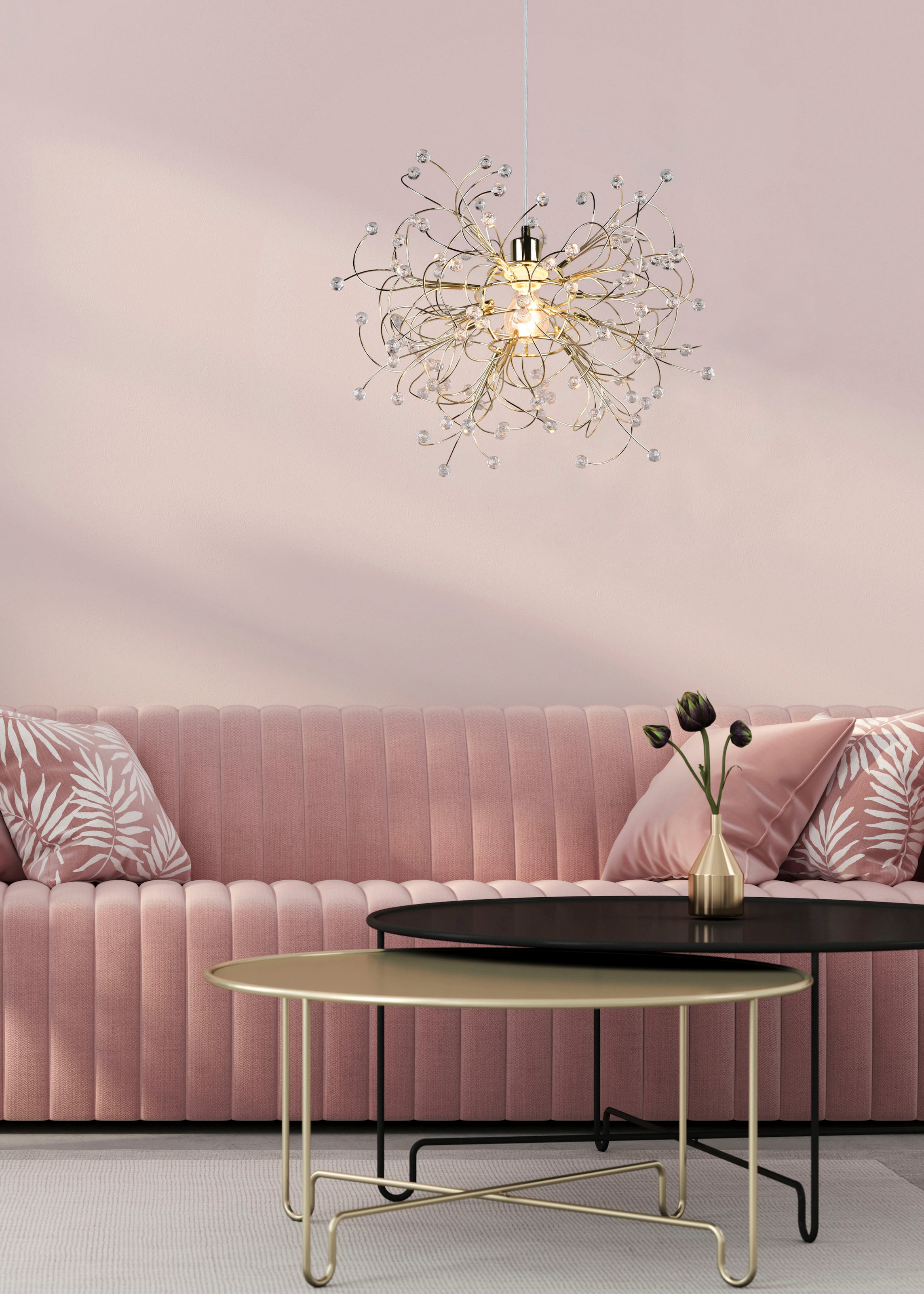 REALITY Leuchten Pendelleuchte »Gloria« E27 1 Stk. warmweiß - kaltweiß Hängelampe höhenverstellbar max 150cm, exkl 1xE27 max 40W, Ø 52cm