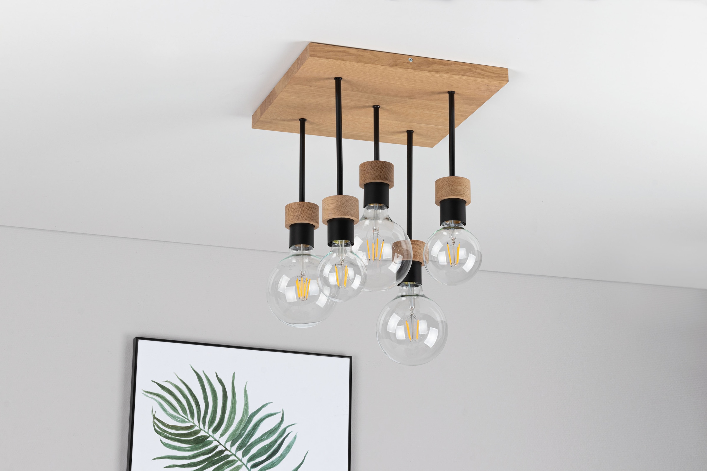 flammig-flammig, BRITOP mit LIGHTING 4 Nachhaltig bestellen FSC®-Zertifikat aus Eichenholz, Naturprodukt »CHANDELLE«, Deckenleuchte online