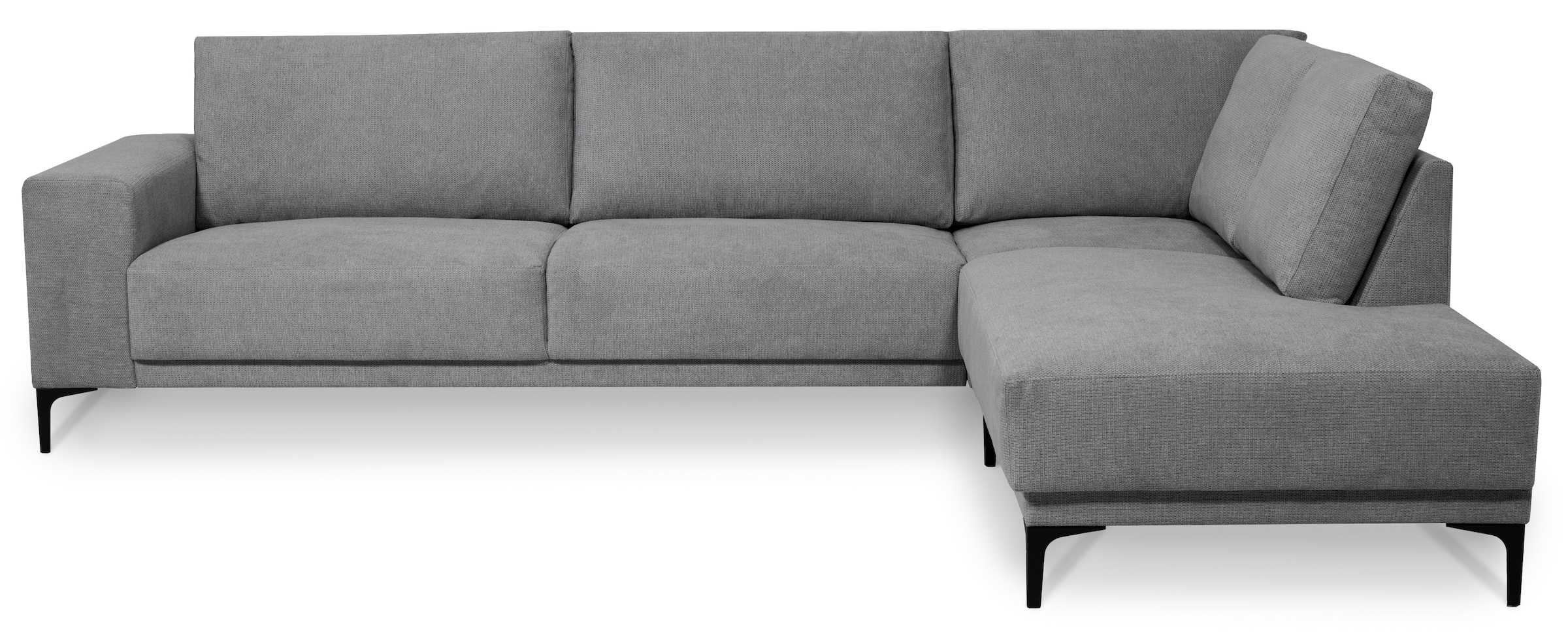 Places of Style Ecksofa »Xander, L-Form,«, Breite 289 cm, Webstoff, Soft-Touch Chenille, schwarze Metallfüßen