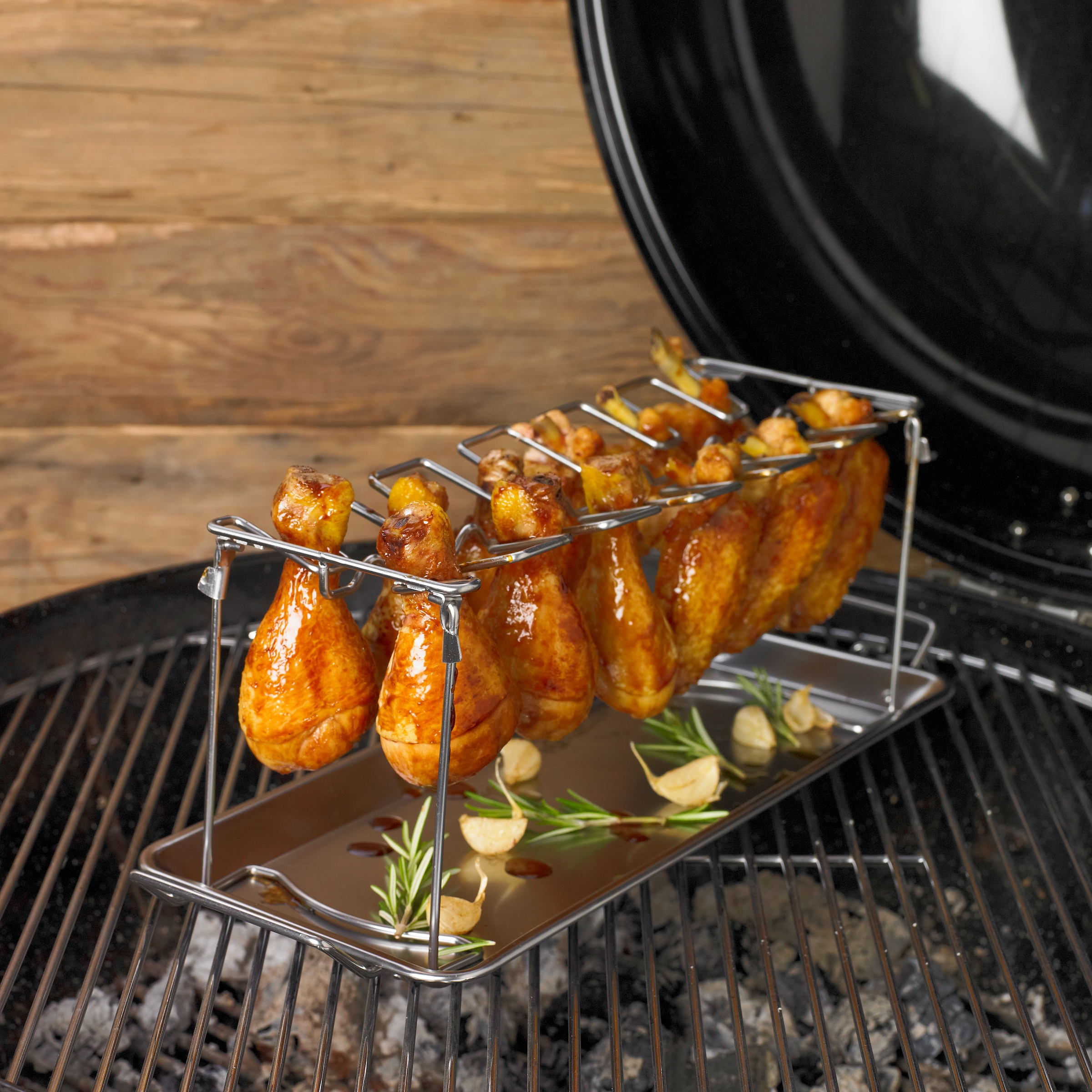 RÖSLE Grillguthalter »Hähnchenrack, 25144« Edelstahl für 12 Hähnchenteile