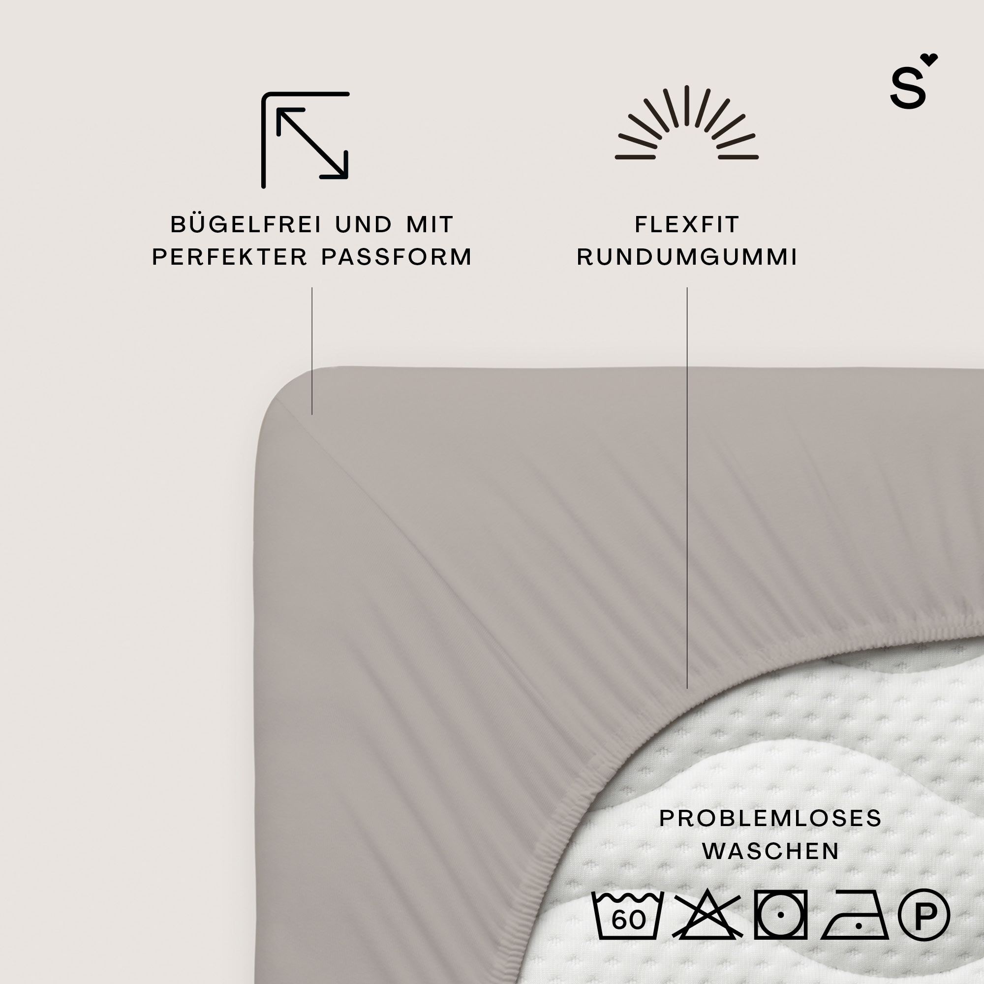 Schlafgut Spannbettlaken »Basic Cotton Bettlaken, 160 g/m², 100% Baumwolle, Spannbetttuch« Spannbettlaken bis 20 cm Matratzenhöhe, bügelfrei und pflegeleicht