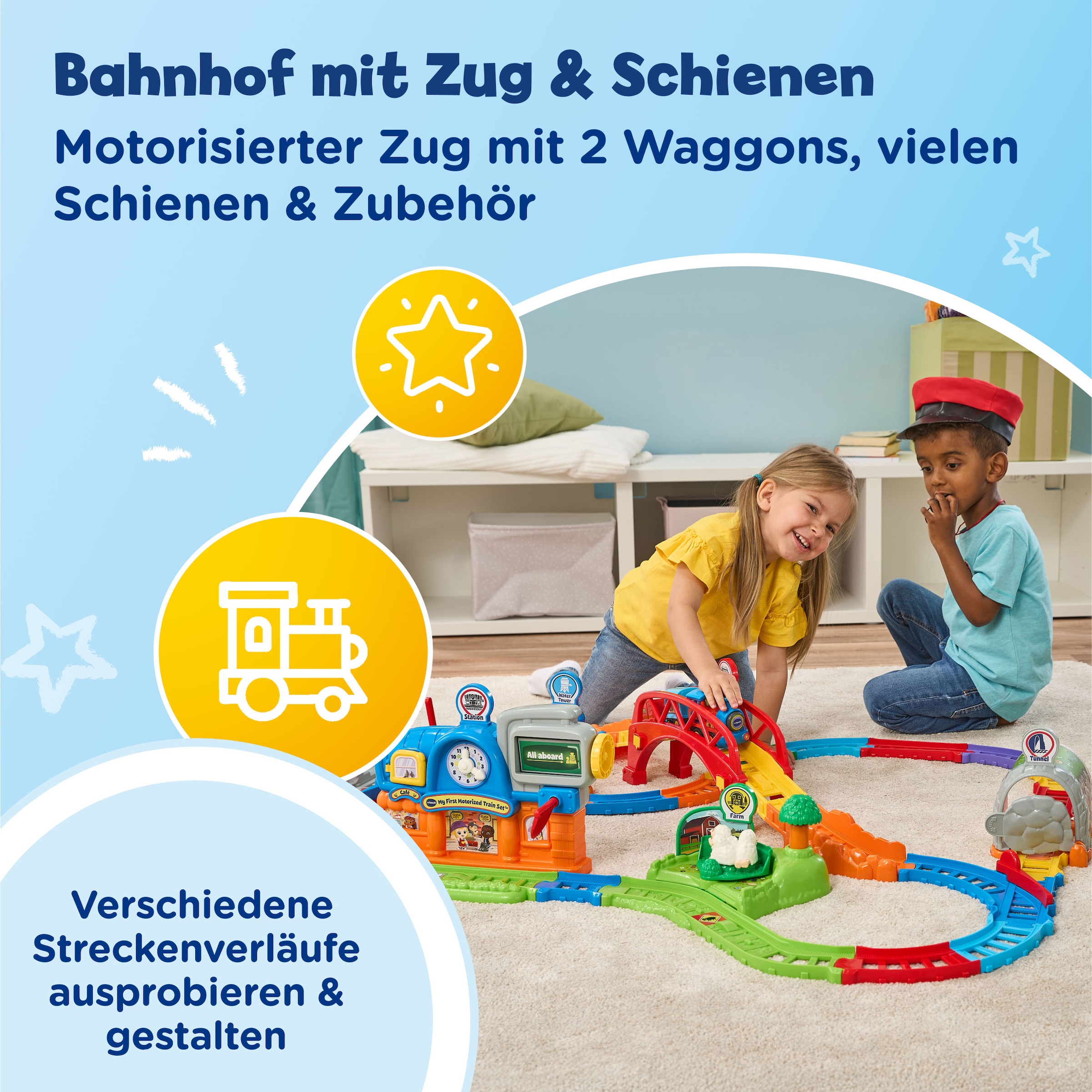 Vtech® Spielwelt »Tut Tut Baby Flitzer - Bunter Bahnhof« mit Licht und Sound