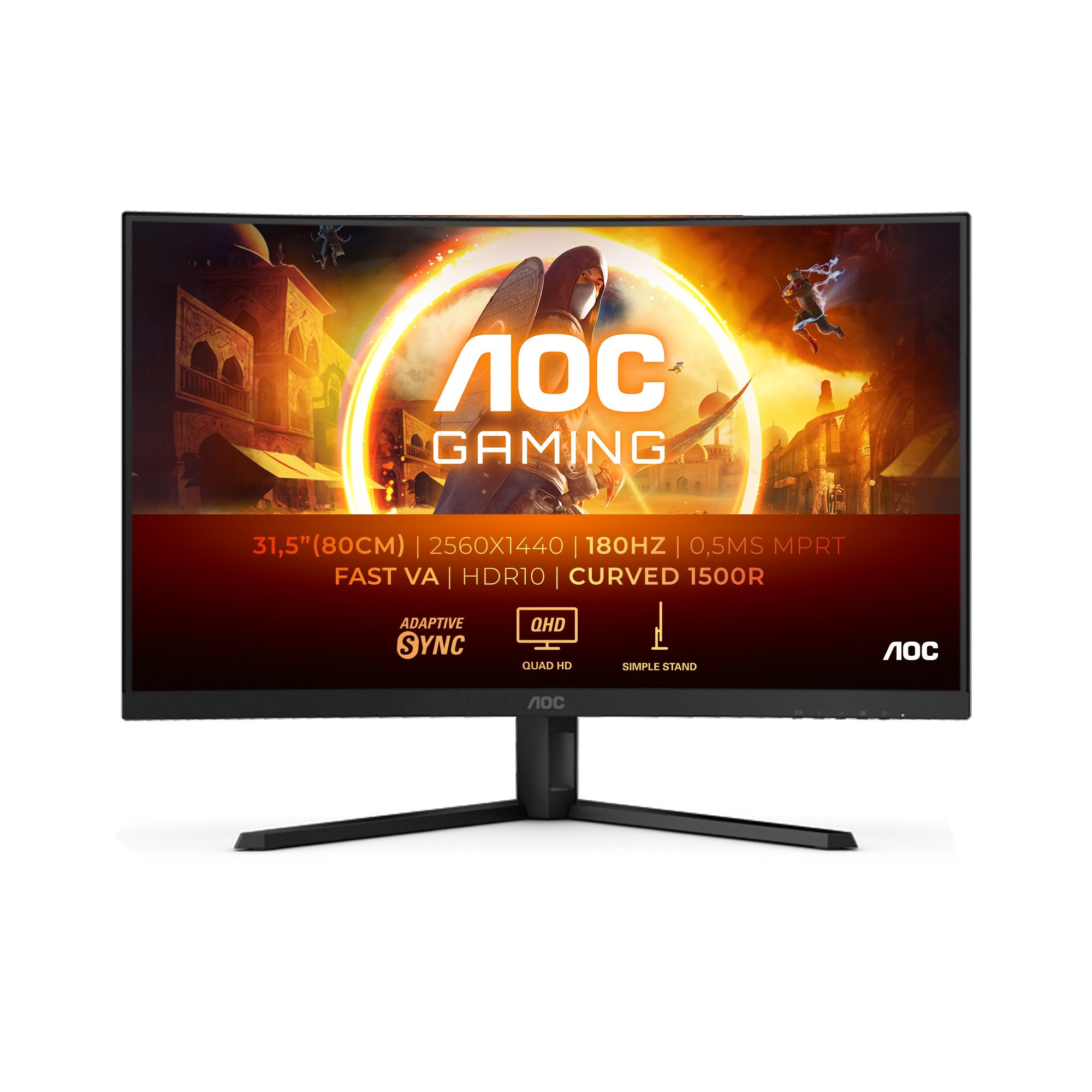 Cougar Gaming-PC-Komplettsystem »FV150 BK SET2660«, (+ 16“ AOC 16T3EA Monitor), Windows 11, DDR5 RAM + 32" AOC CQ32G4VE Curved Gaming-Monitor