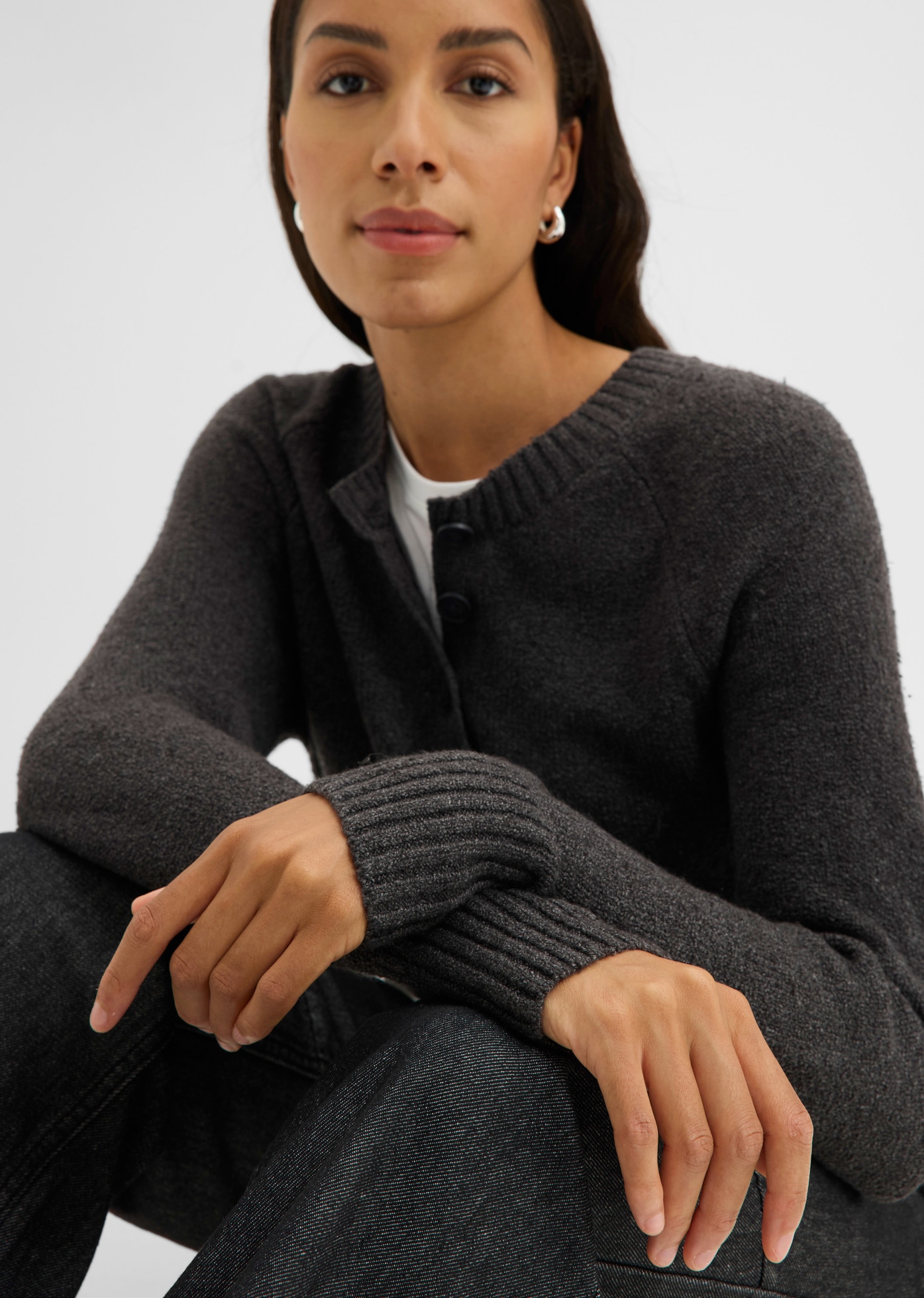 bonprix Strickpullover mit Knöpfen, lässig geschnitten, im Casual-Stil