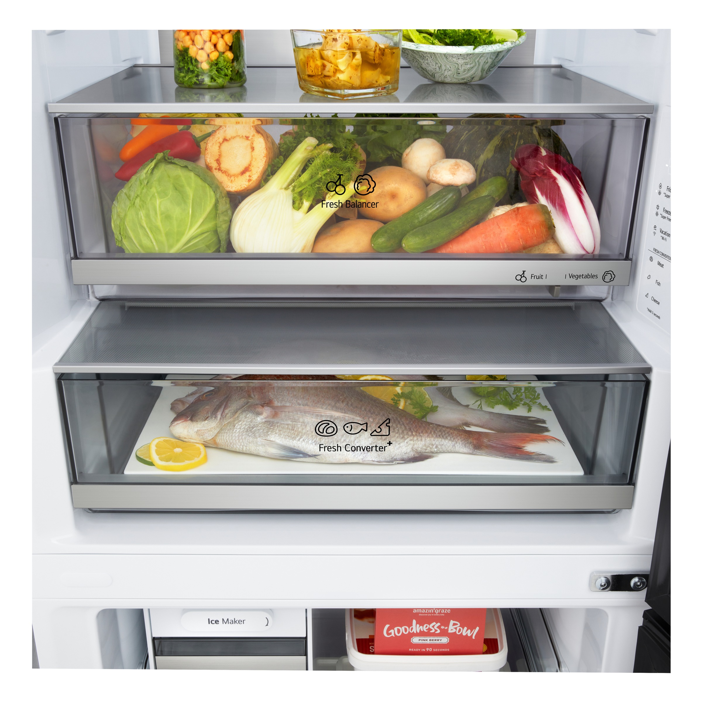 LG Kühl-/Gefrierkombination Serie 7 »GBBW726AMB« 203 cm hoch 69,7 cm breit Vollintegrierbarer Kühlschrank dank frontaler Luftzufuhr und Abluft