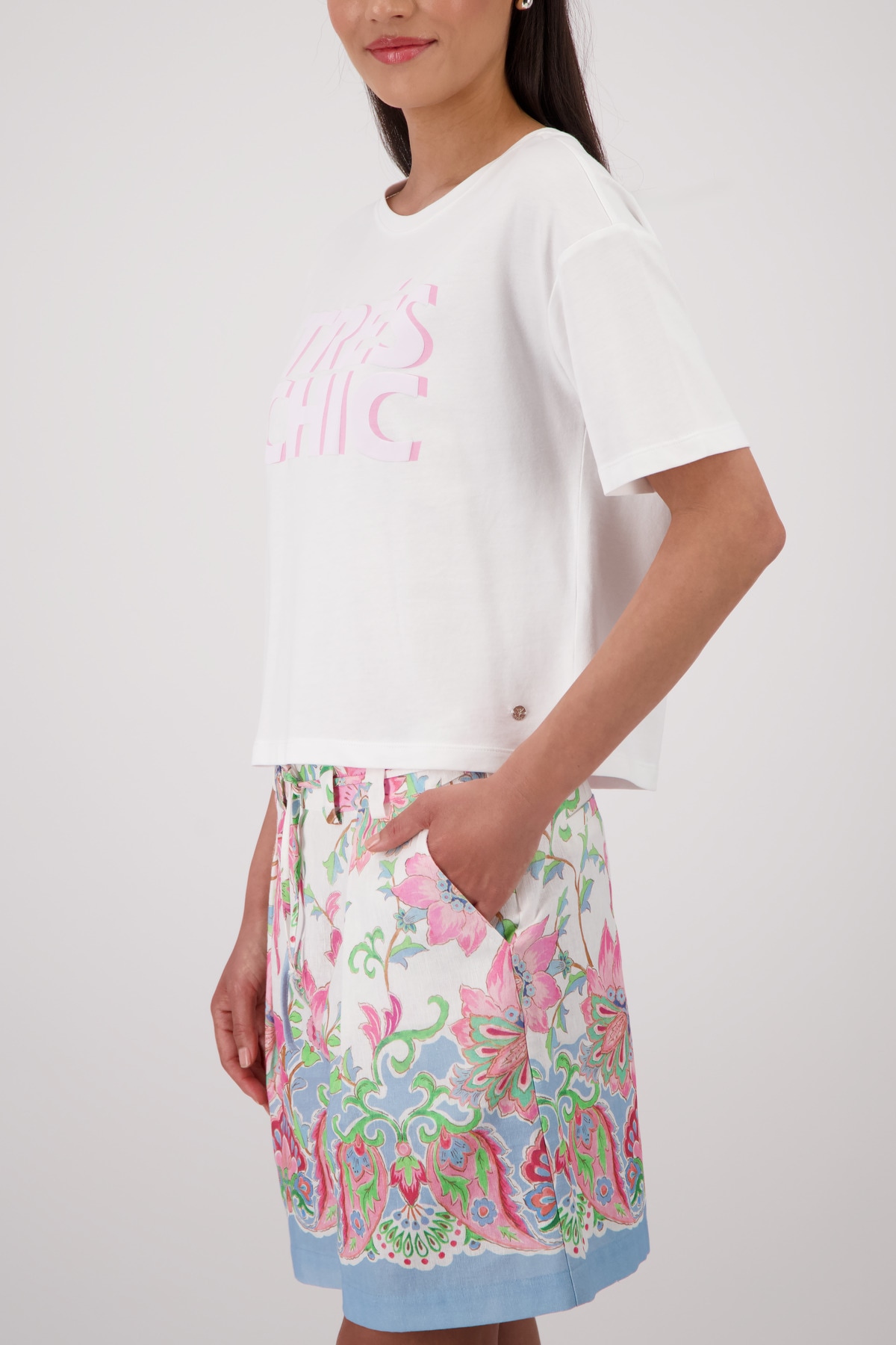 Monari T-Shirt »Shirt Schrift« Regular fit mit Schriftzug