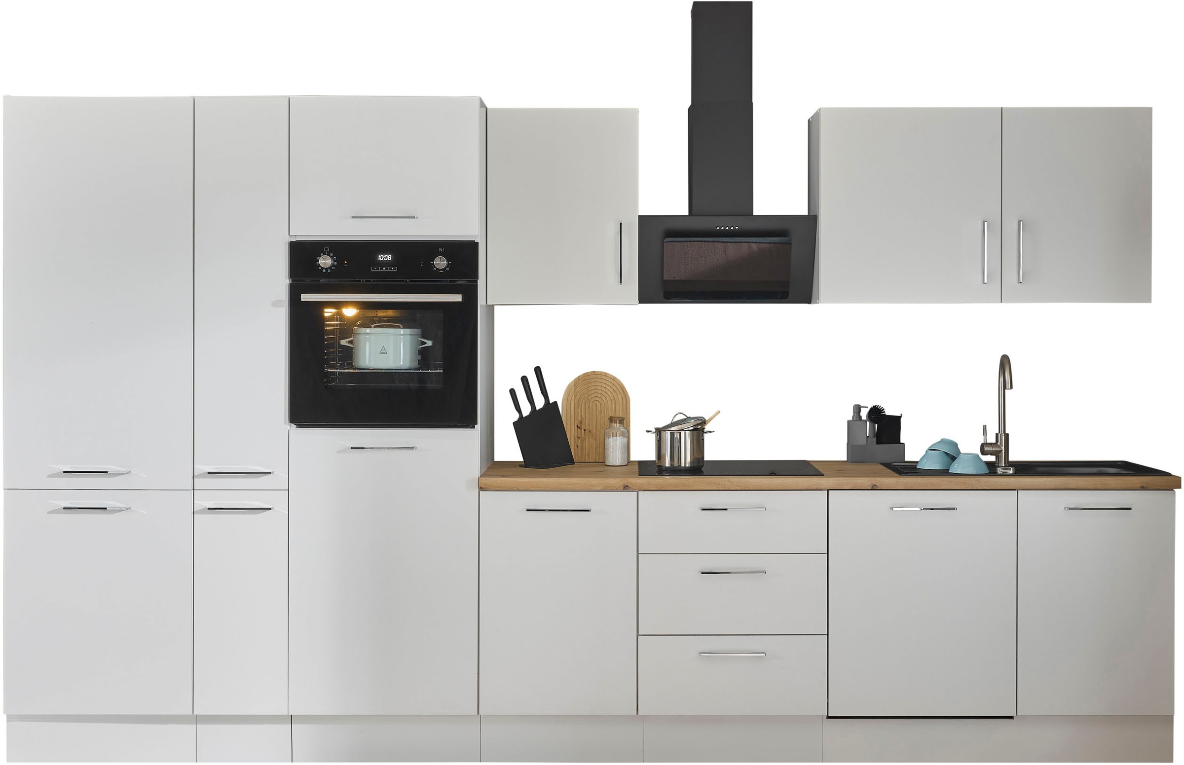 BASIC by Balculina Küchenzeile »Turin« Breite 370 cm, wahlweise mit E-Gerät günstig online kaufen