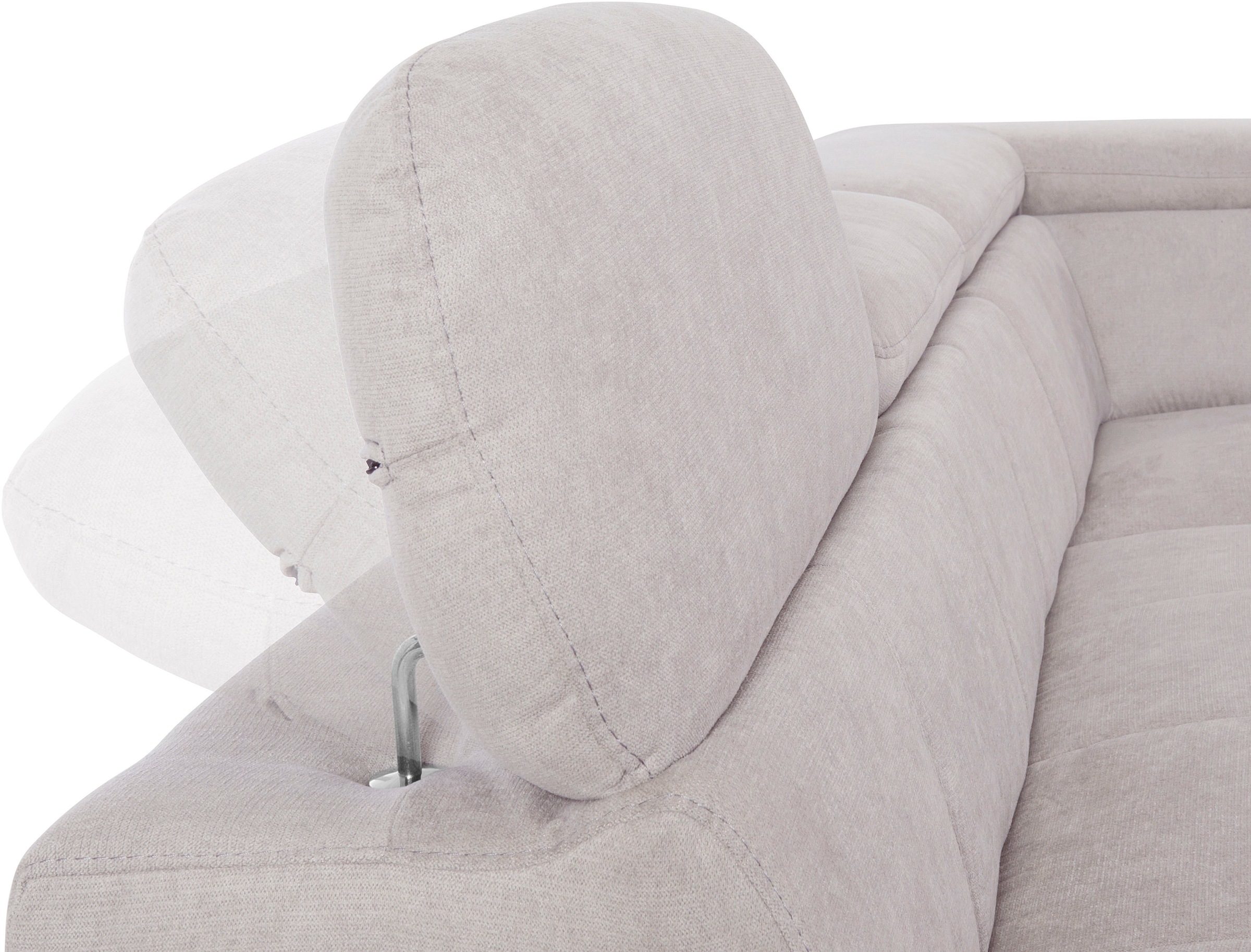 COTTA Ecksofa »Chef L-Form«, mit Kopfteilverstellung, edle Metallkufen, wahlweise mit Bettfunktion