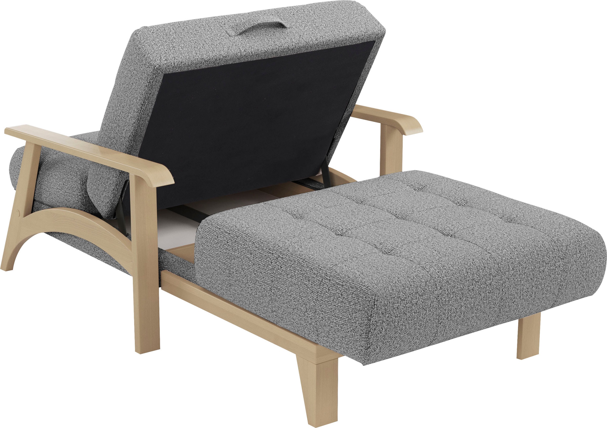 sit&more Recamiere »Billund«, Armlehnen aus Buchenholz in natur, verschiedene Bezüge und Farben