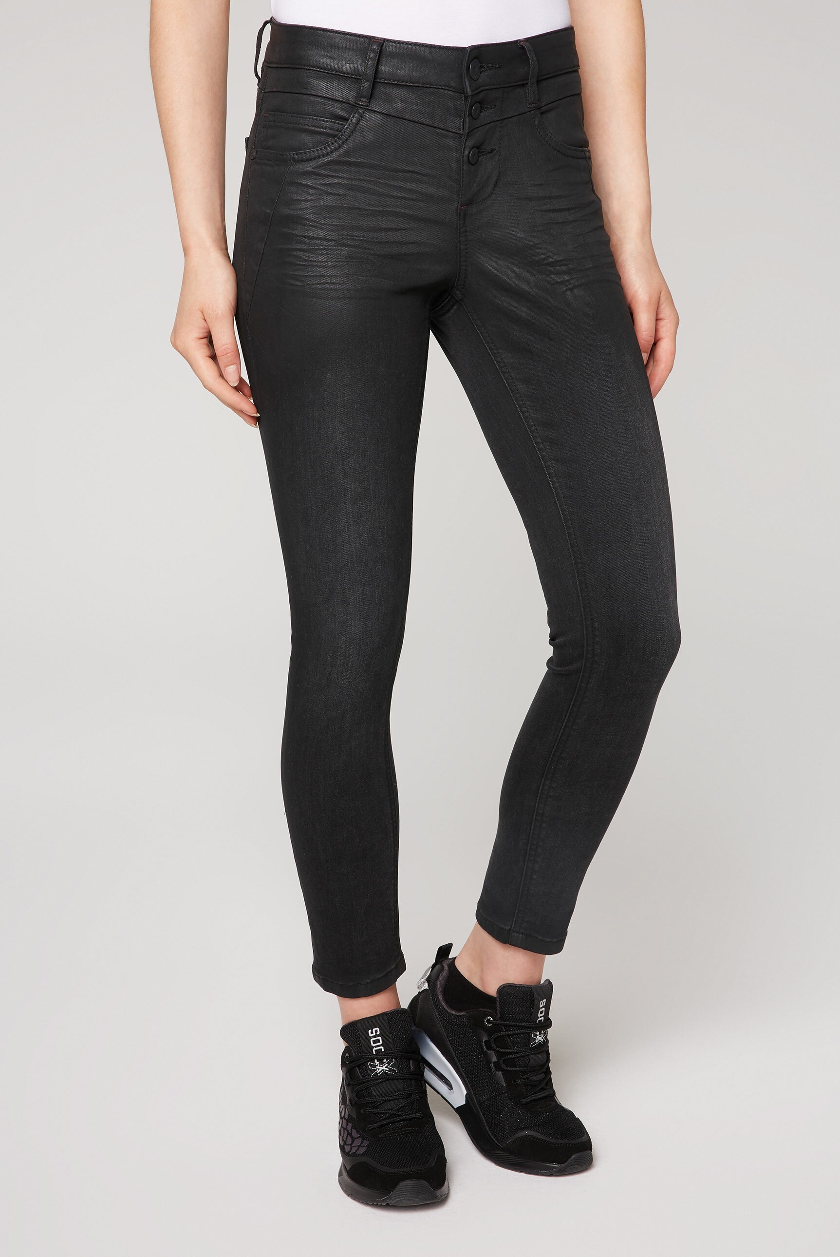 SOCCX Slim-fit-Jeans, mit verkürztem Bein