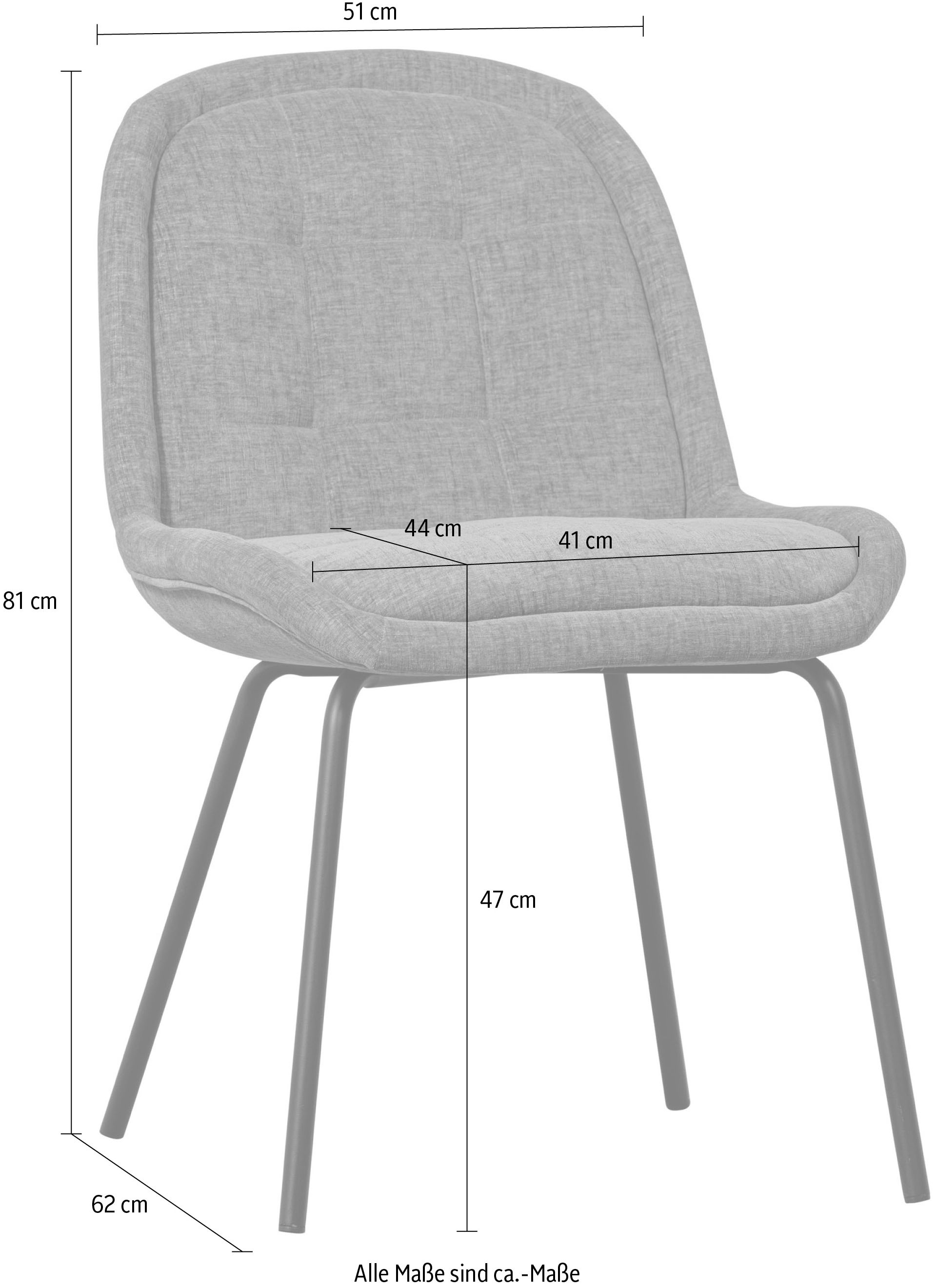 WOOOD Esszimmerstuhl, 2er-Set, Sitzfläche gepolstert