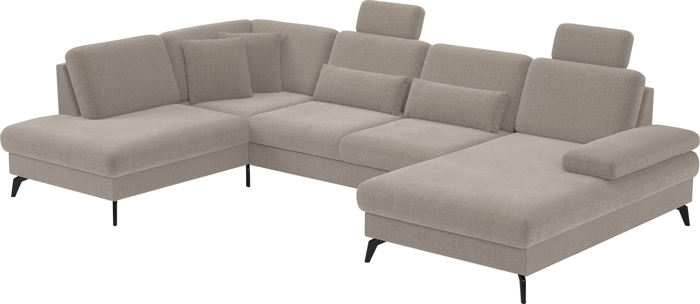 sit&more Wohnlandschaft »Morris U-Form, inkl. Sitztiefenverstellung«, wahlweise mit Armteilverstellung, Bettfunktion & Bettkasten