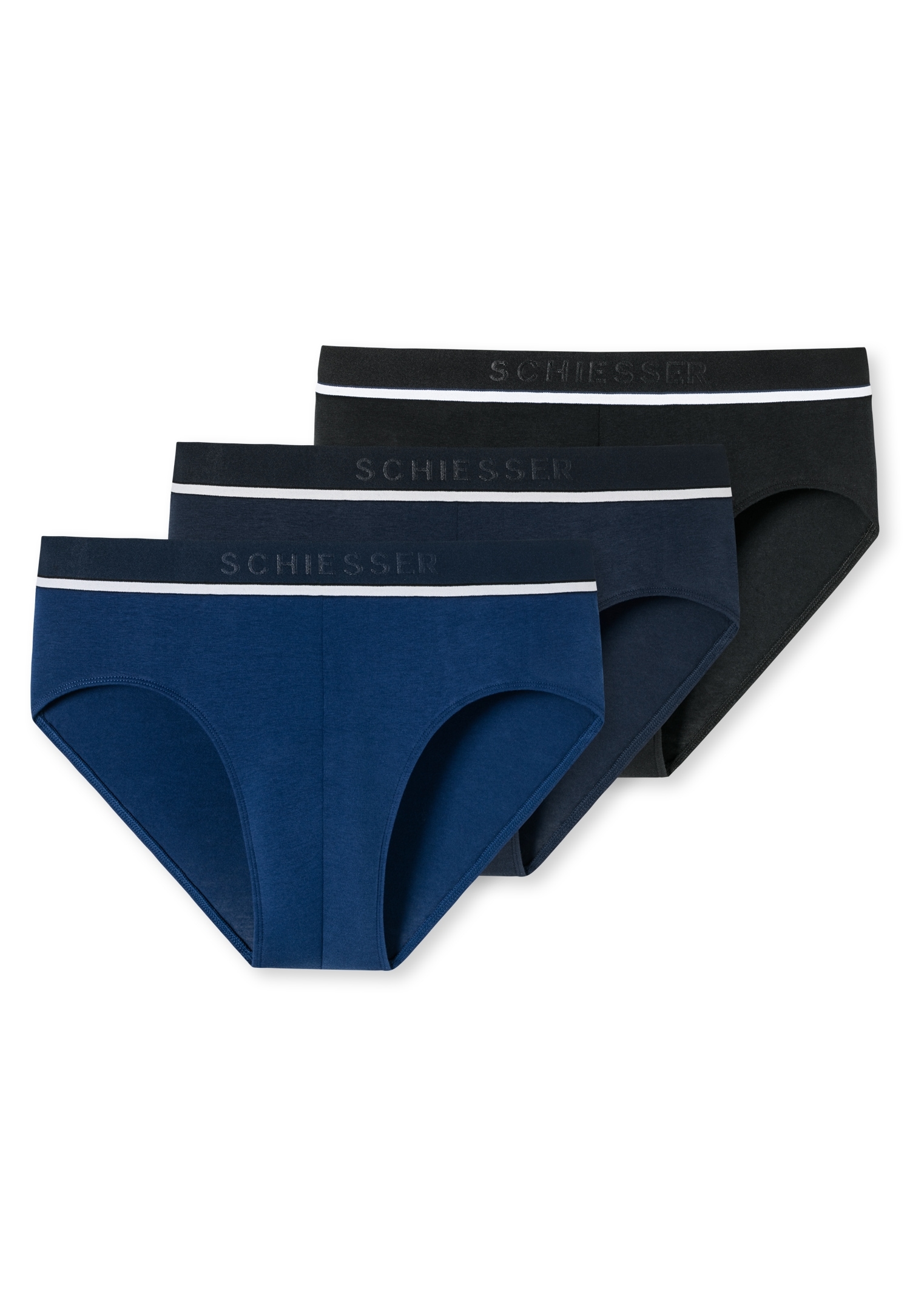 Schiesser Rioslip »"95/5"«, (3er-Pack), mit sportlichem Logo-Webgummibund mit schmalen weißem Ansatz