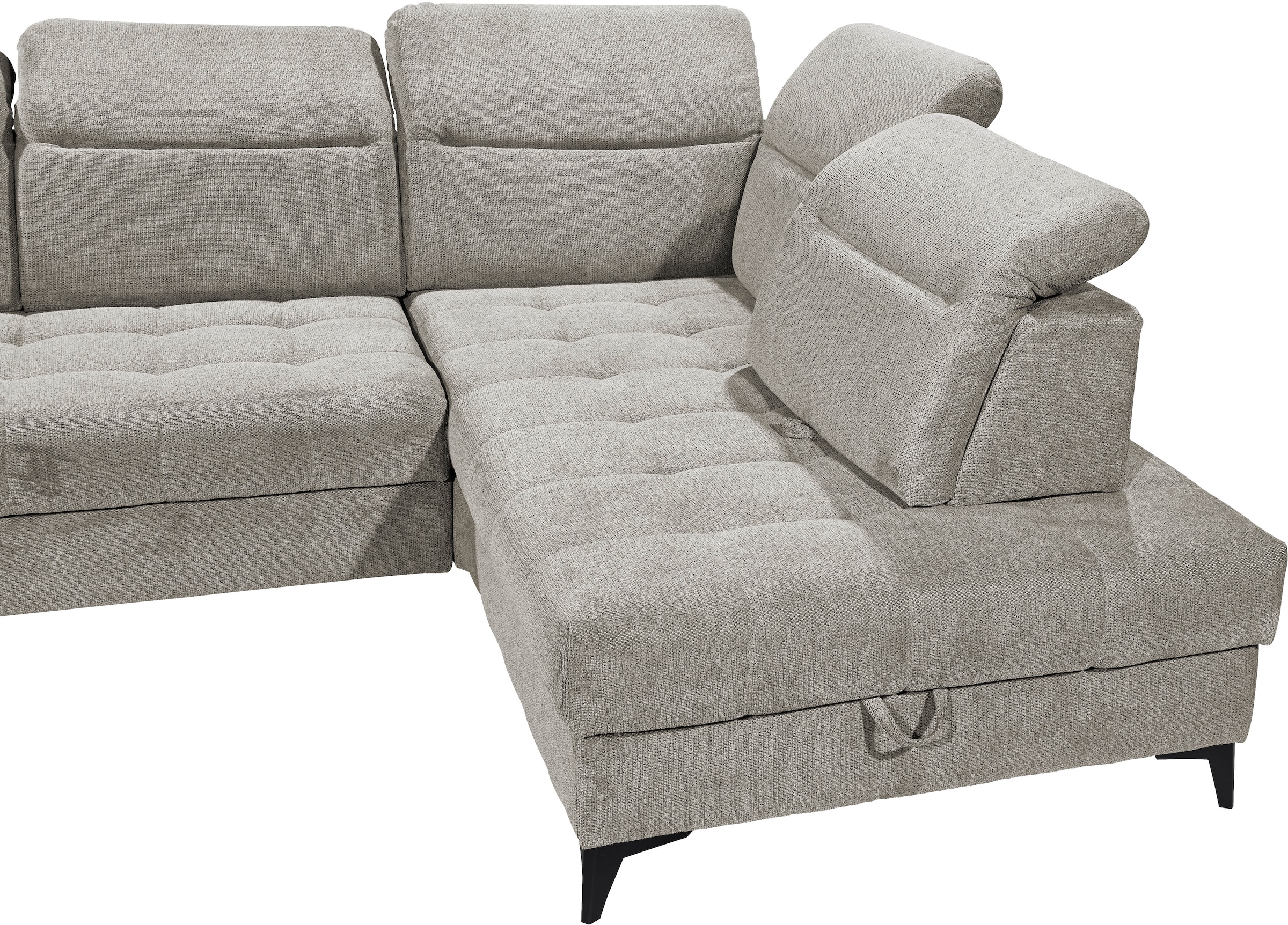 ED EXCITING DESIGN Ecksofa »Rockdale L-Form mit Bettfunktion, Bettkasten«, Kopfteilverstellung, Sitztiefenverstellung & USB-Port