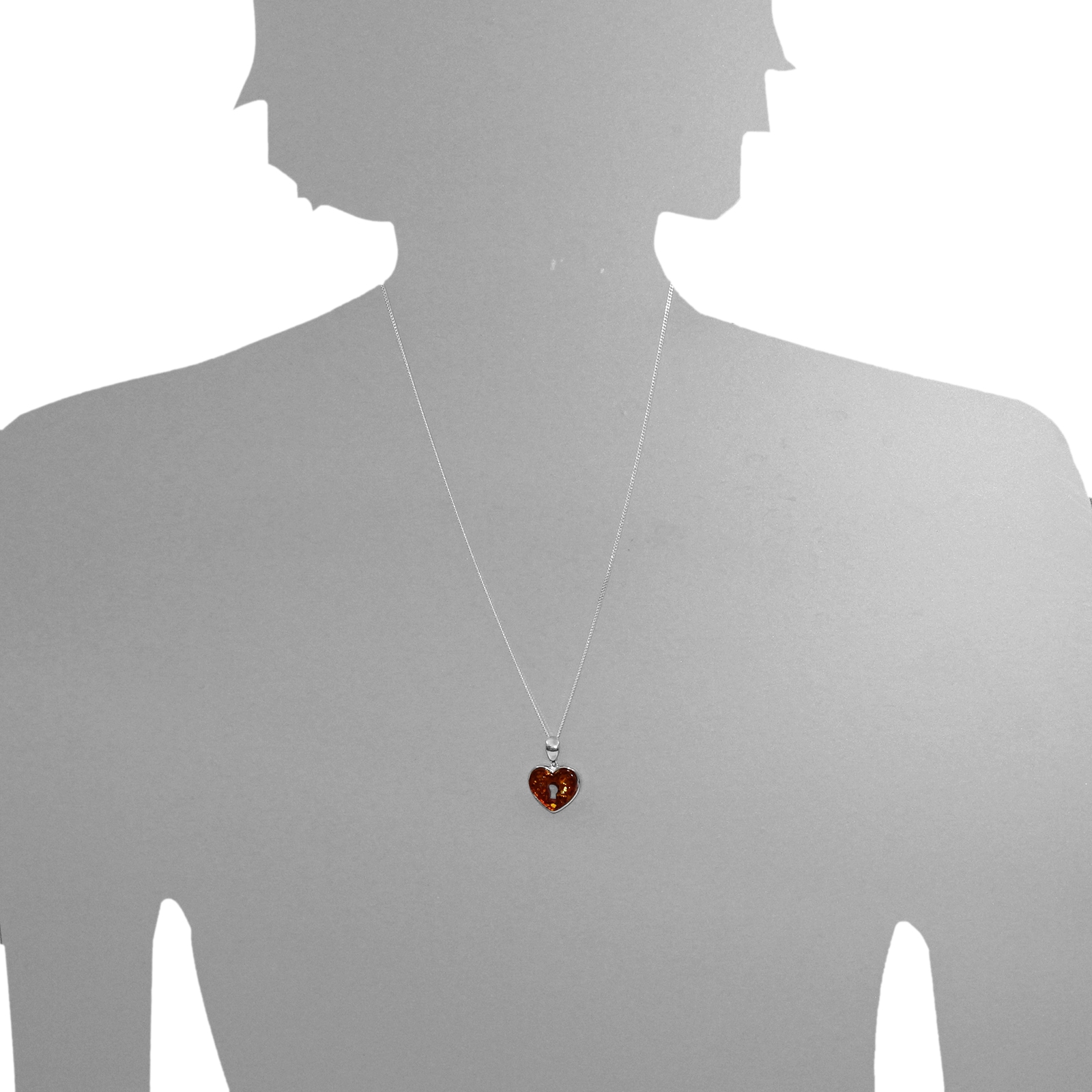 OSTSEE-SCHMUCK Kette mit Anhänger »Ostsee-Schmuck Kette mit Anhänger Herz Kette mit Anhänger Herz«, (2 tlg.)