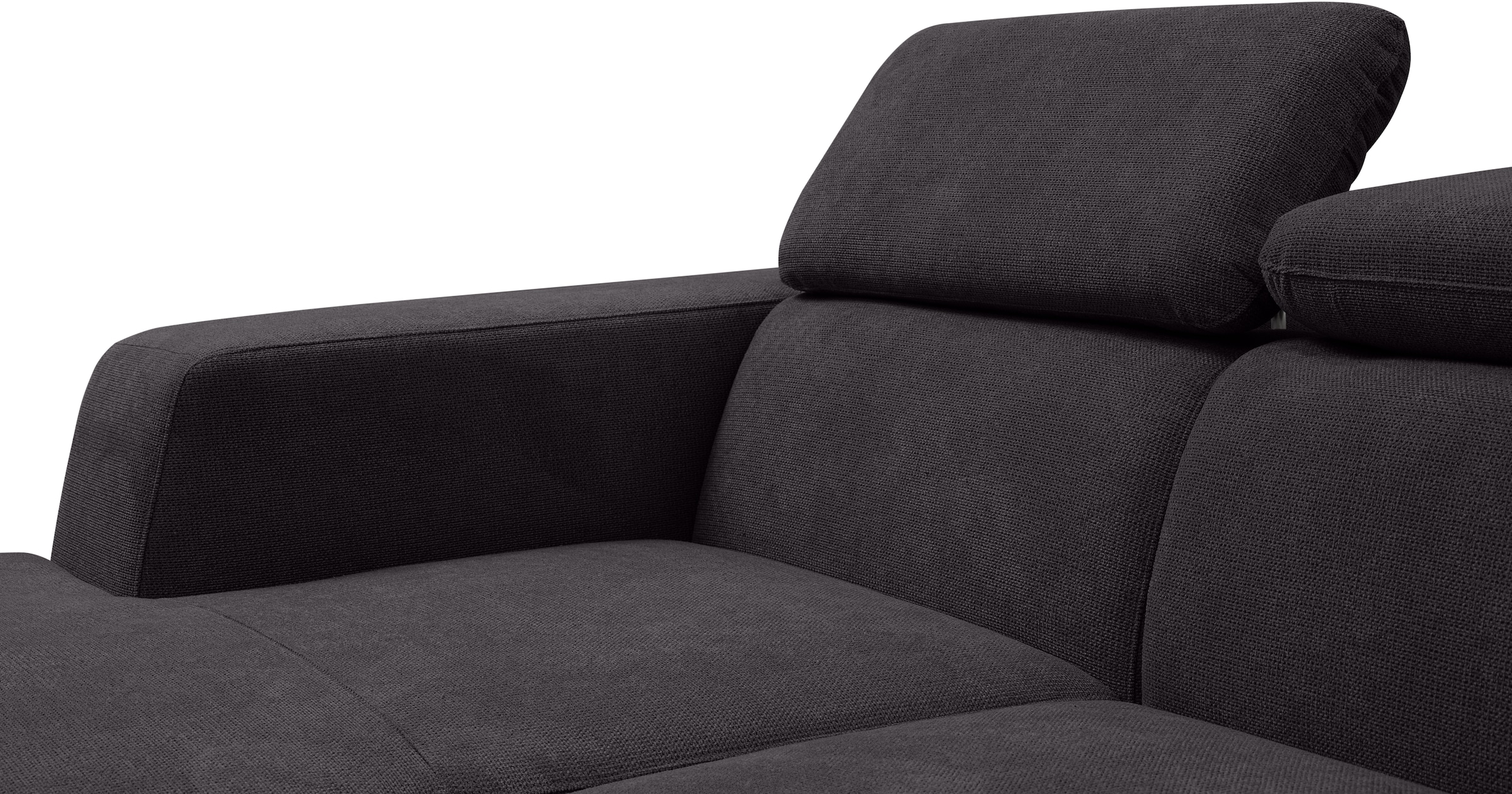 WERK2 Ecksofa »Cherry, modernes Sofa mit Komfortfunktionen, Breite 270cm, L-Form,«, bequem, mit verstellbaren Kopfteilen, Schlaffunktion und Bettkasten