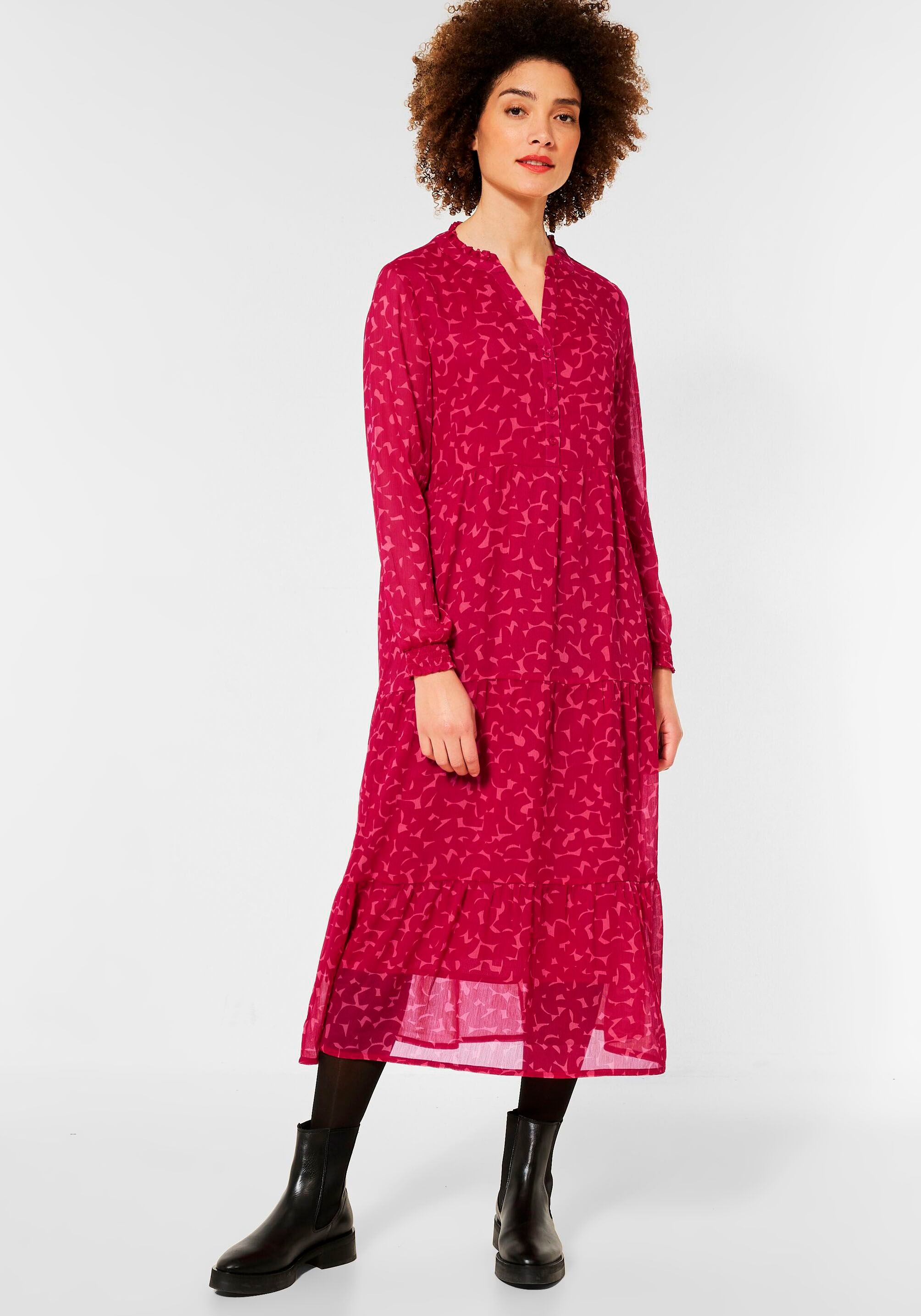 STREET ONE online bestellen »Chiffon Dress«, Allover-Print Chiffonkleid mit Tunic