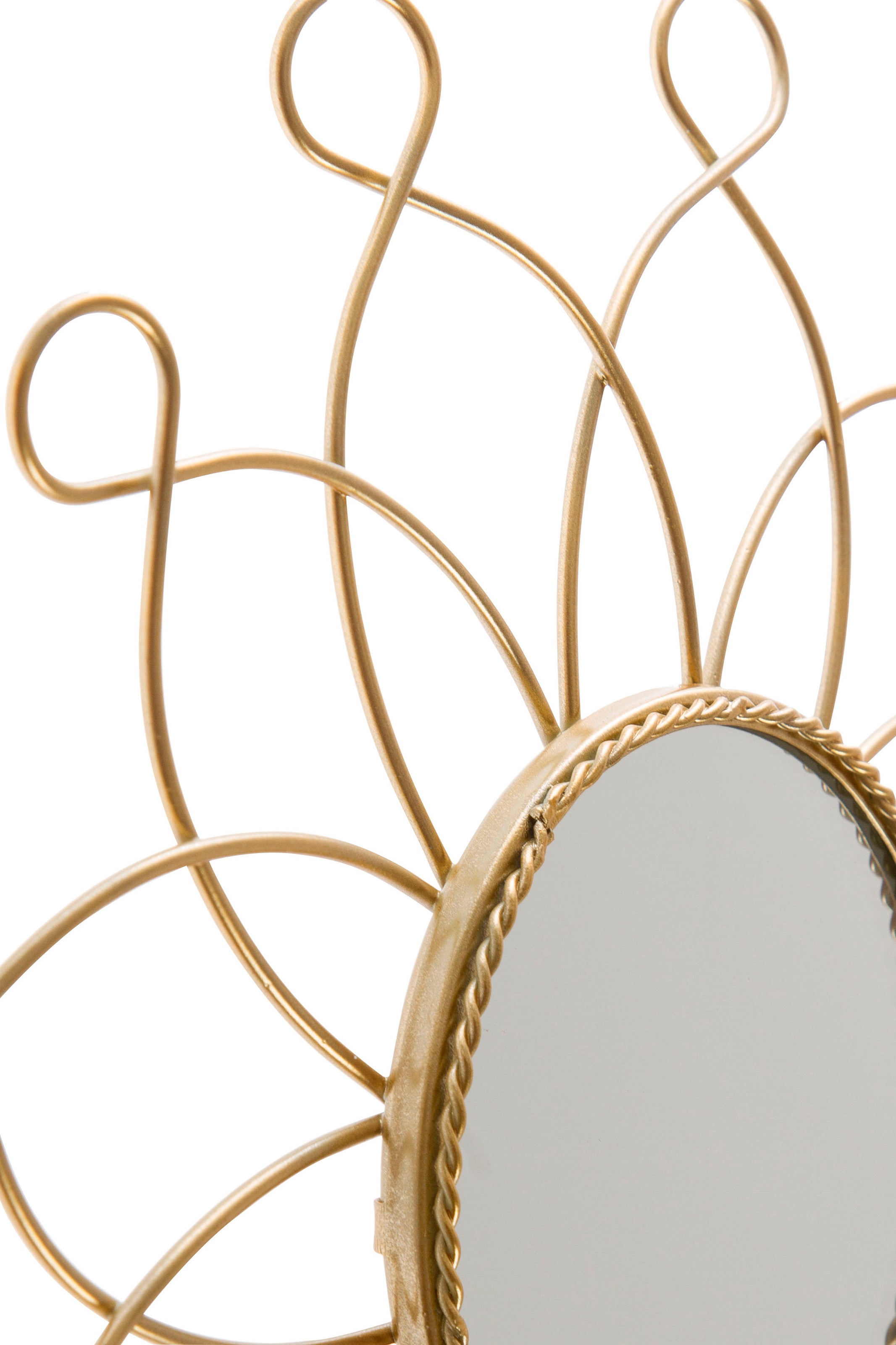 Myflair Möbel & Accessoires Dekospiegel »Aruba, gold«, (Set, 3 St.), Wandspiegel, Wanddeko, Rahmen aus Metall, rund, Blütenform, Wohnzimmer