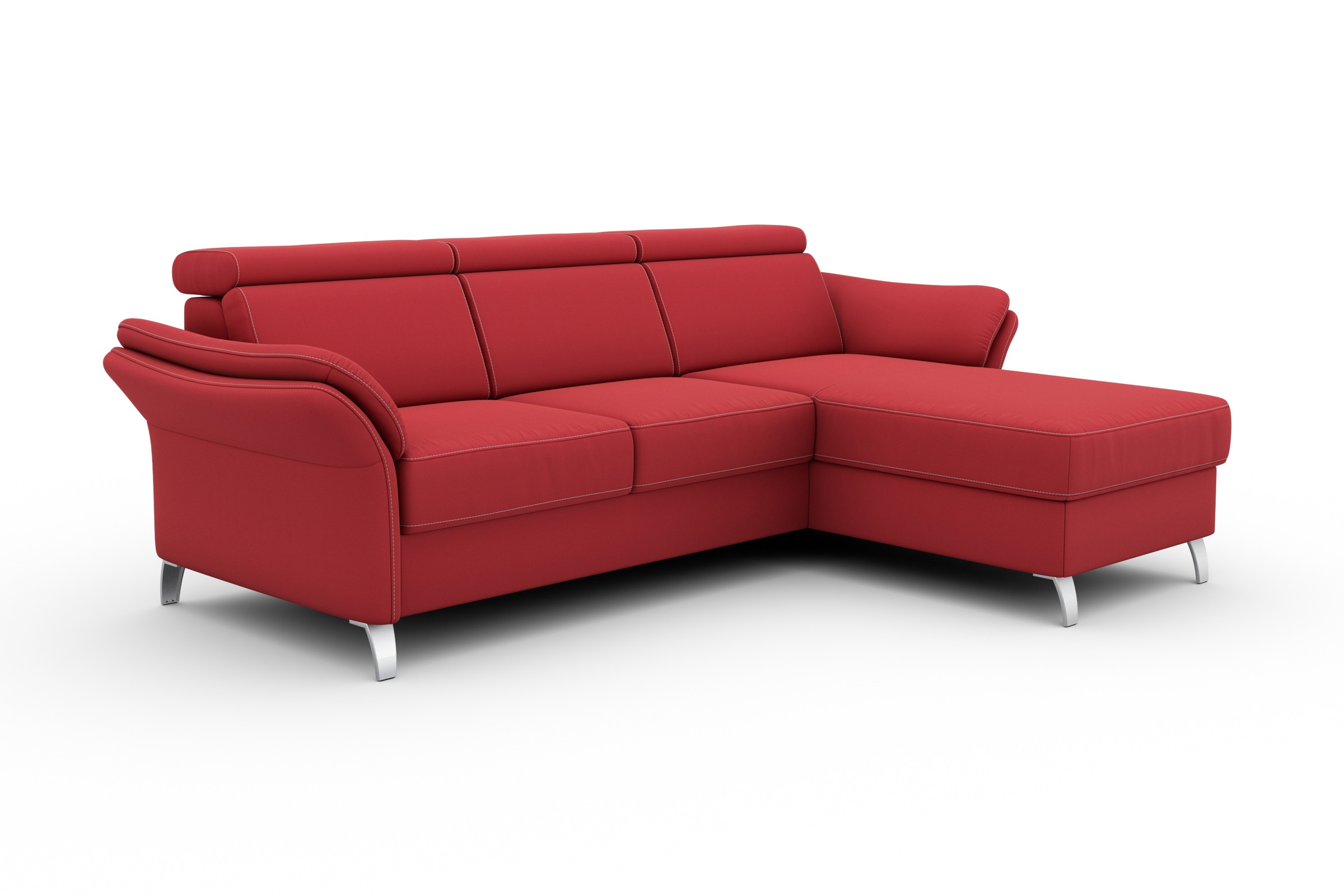 sit&more Ecksofa »Vincenzo L-Form«, inklusive Kopfteilverstellung, wahlweise mit Bettfunktion, Bettkasten