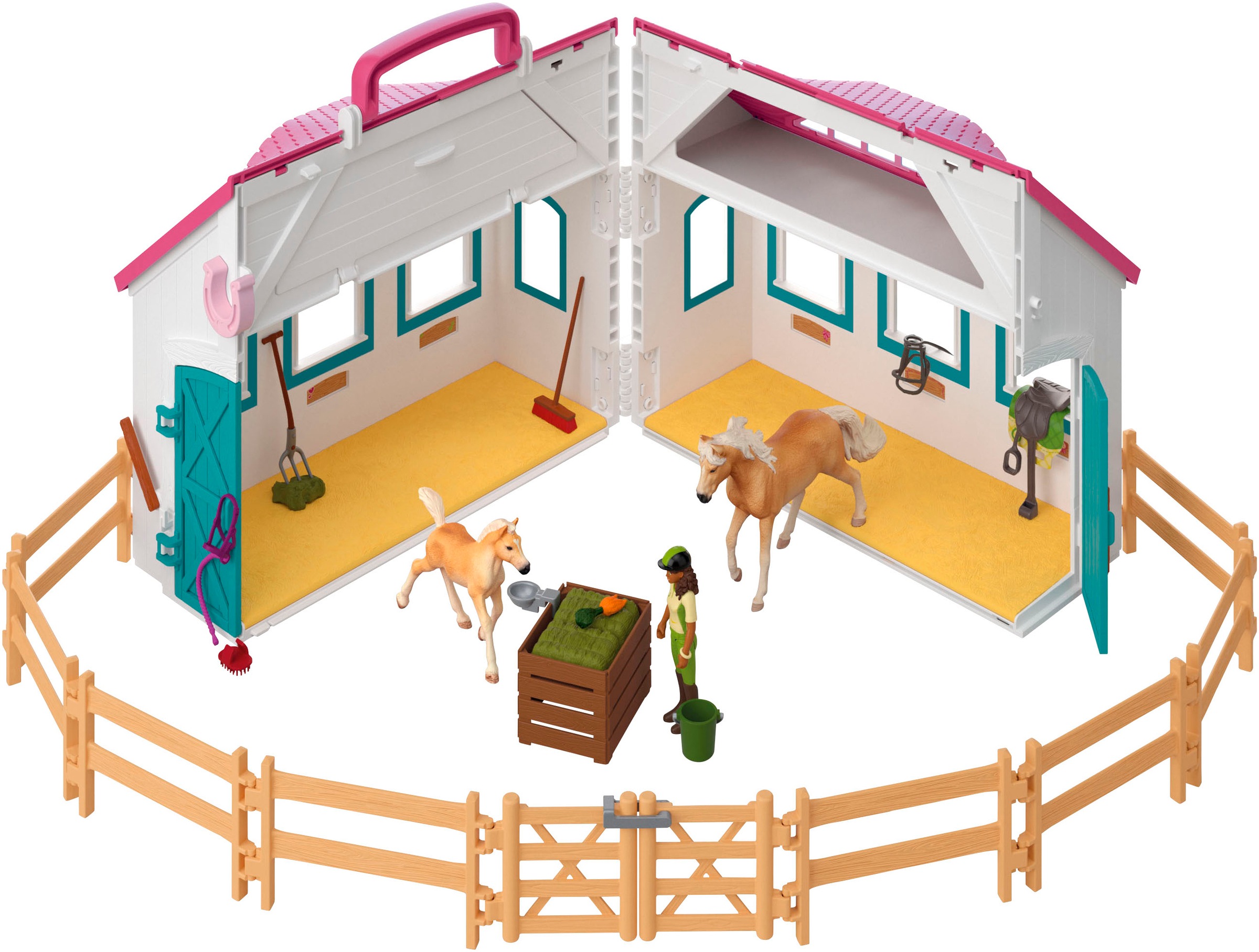 Schleich® Spielwelt »HORSE CLUB, Offenstall -Kleines Hufeisen (42703)«, Made in Europe