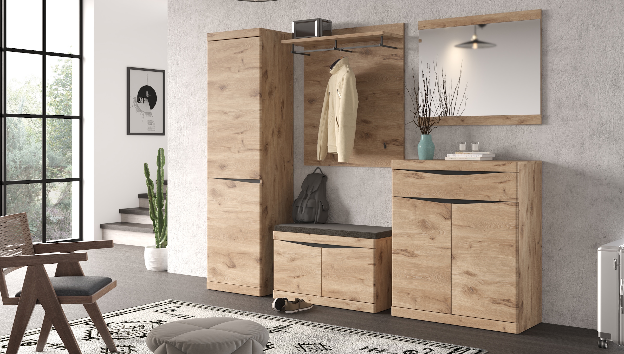 LIVING CHARM Garderobenpaneel »Twist«, Breite 86 cm