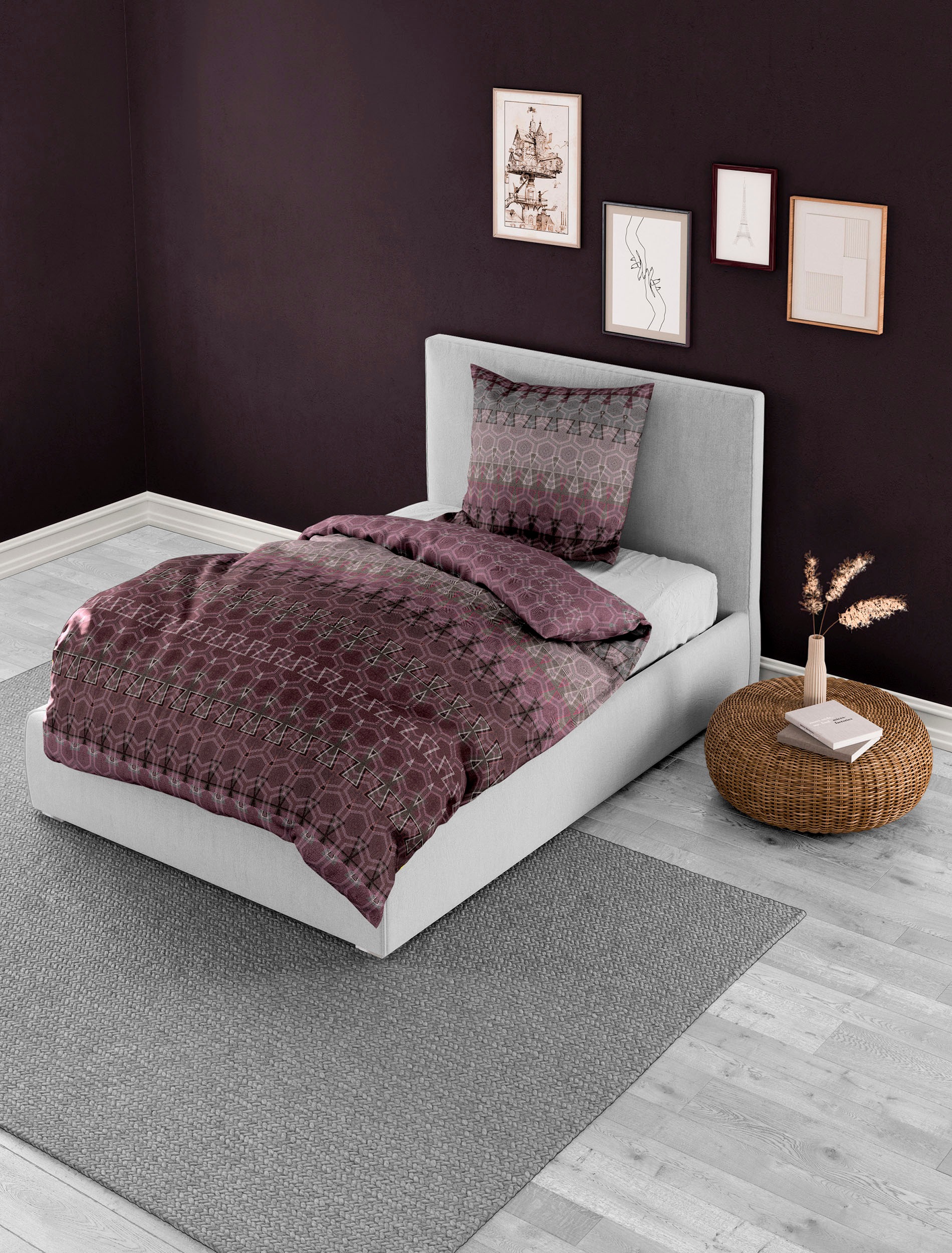 BIERBAUM Bettwäsche »5276« 2 Stk. tlg. Mako-Satin, 100 % Baumwolle, pflegel günstig online kaufen