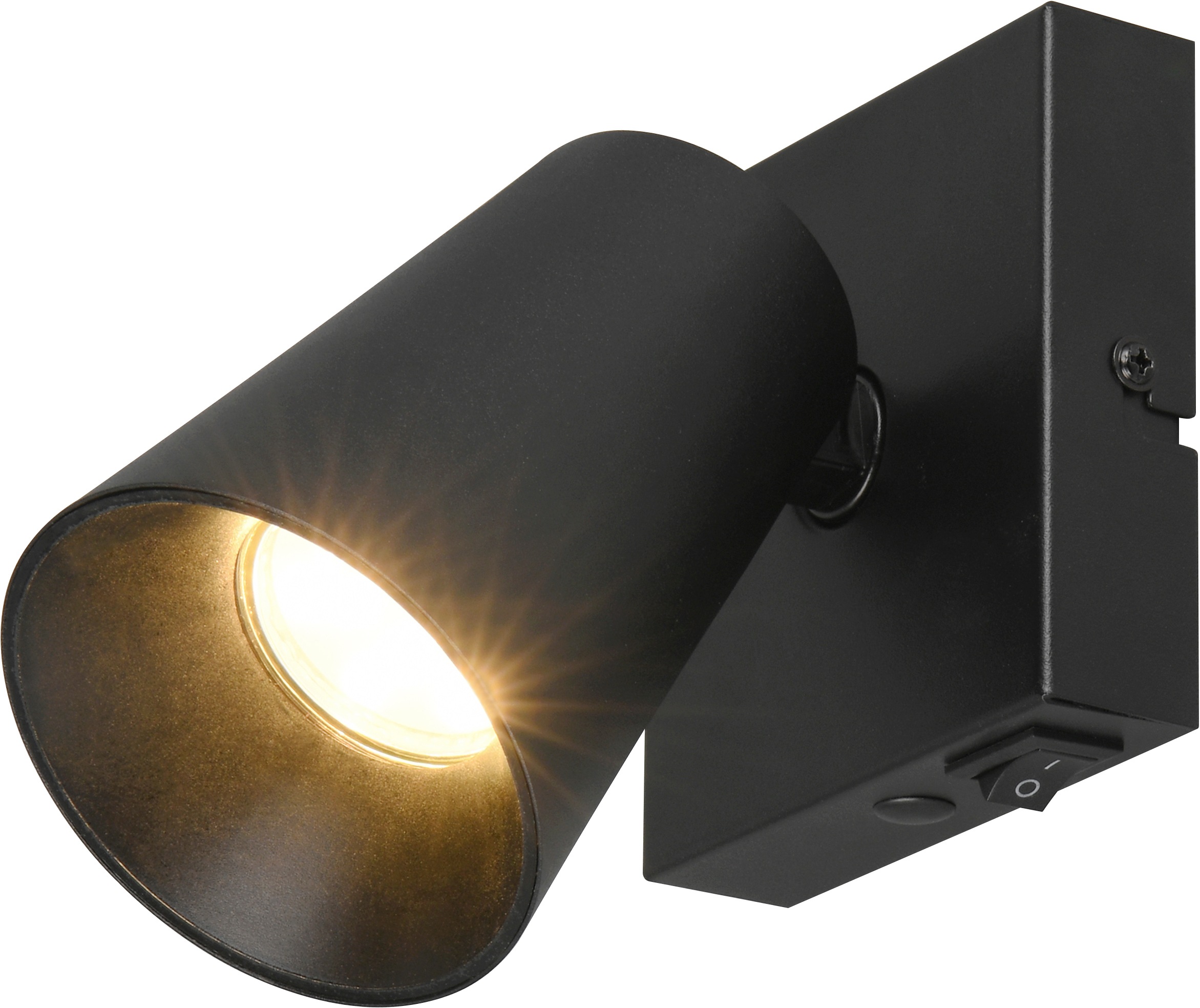 TRIO Leuchten Wandstrahler »SHARP, Spot 1-flammig exkl 1x GU10 max 10W schwenkbar & drehbar« GU10 1 Stk. warmweiß - kaltweiß Schirm innen gold, Kippschalter, Spot für Wandmontage + Deckenmontage