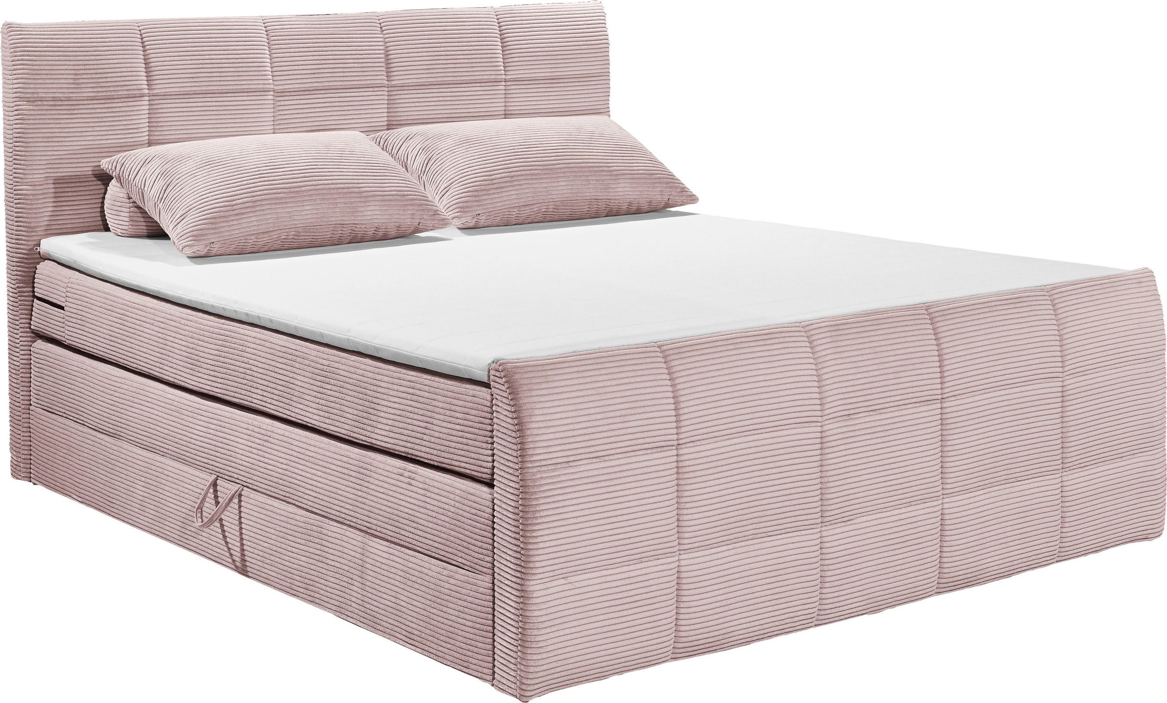 ED EXCITING DESIGN Boxspringbett »Bolivia«, harte Seite mit Kokosmatte, wei günstig online kaufen