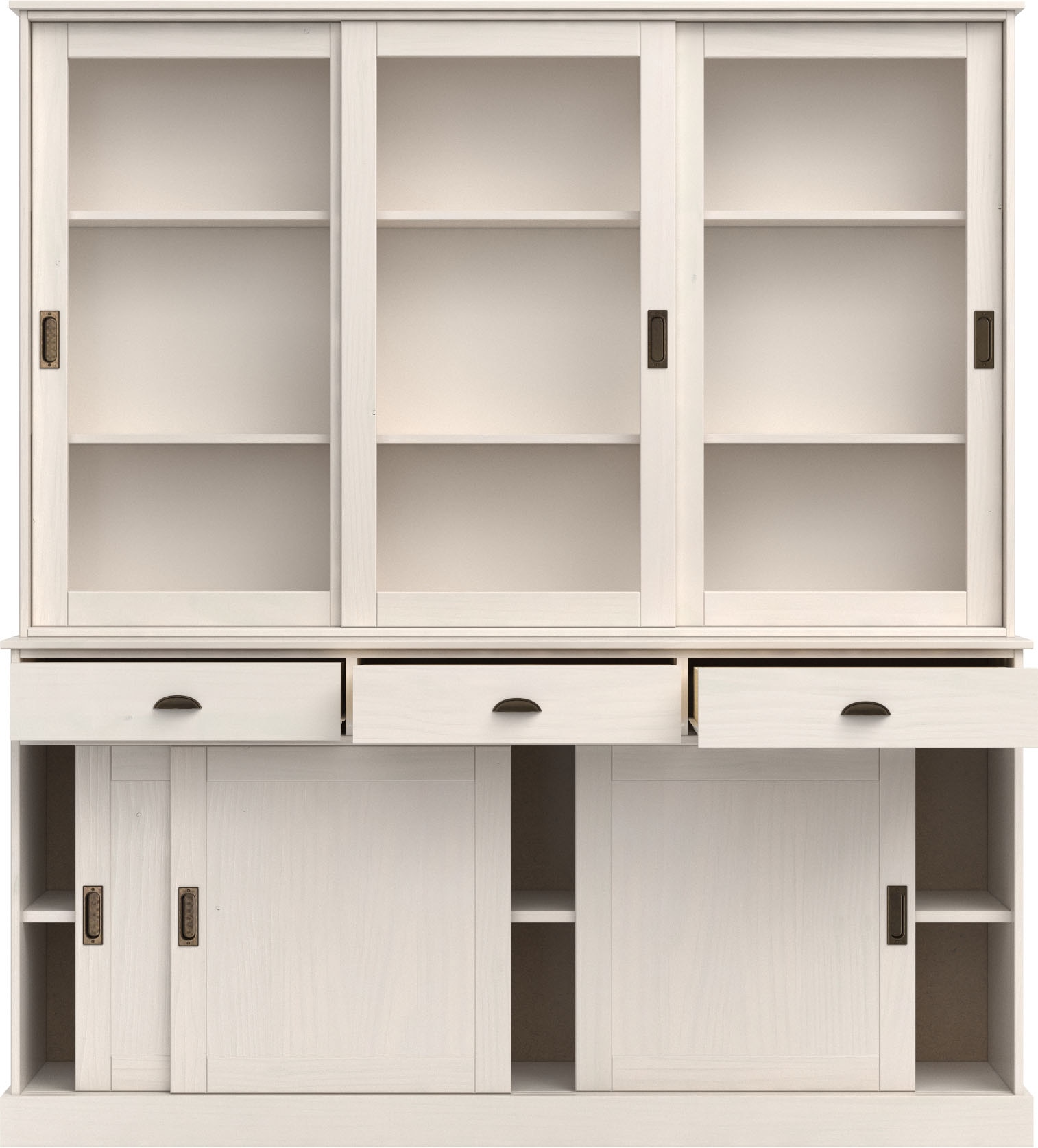Home affaire Buffet »Schröder«, mit 6 Schiebetüren, davon 3 mit Glaseinsatz,Br.170 cm, Kiefer massiv