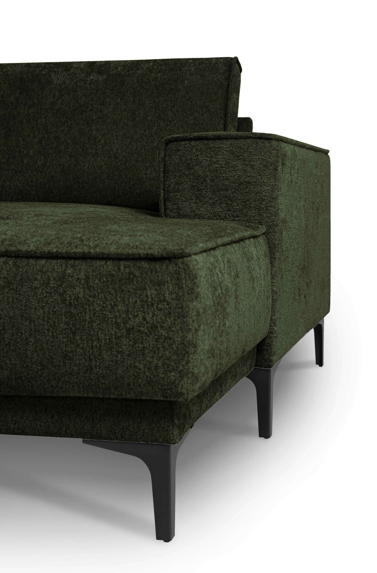 Places of Style Wohnlandschaft »XXL Sofa Oland, Struktur, Flachgewebe, Luxus-Microfaser, Boucle«, U-Form, 345 cm, Wellenunterfederung, Skandi-Design, Metallfüße