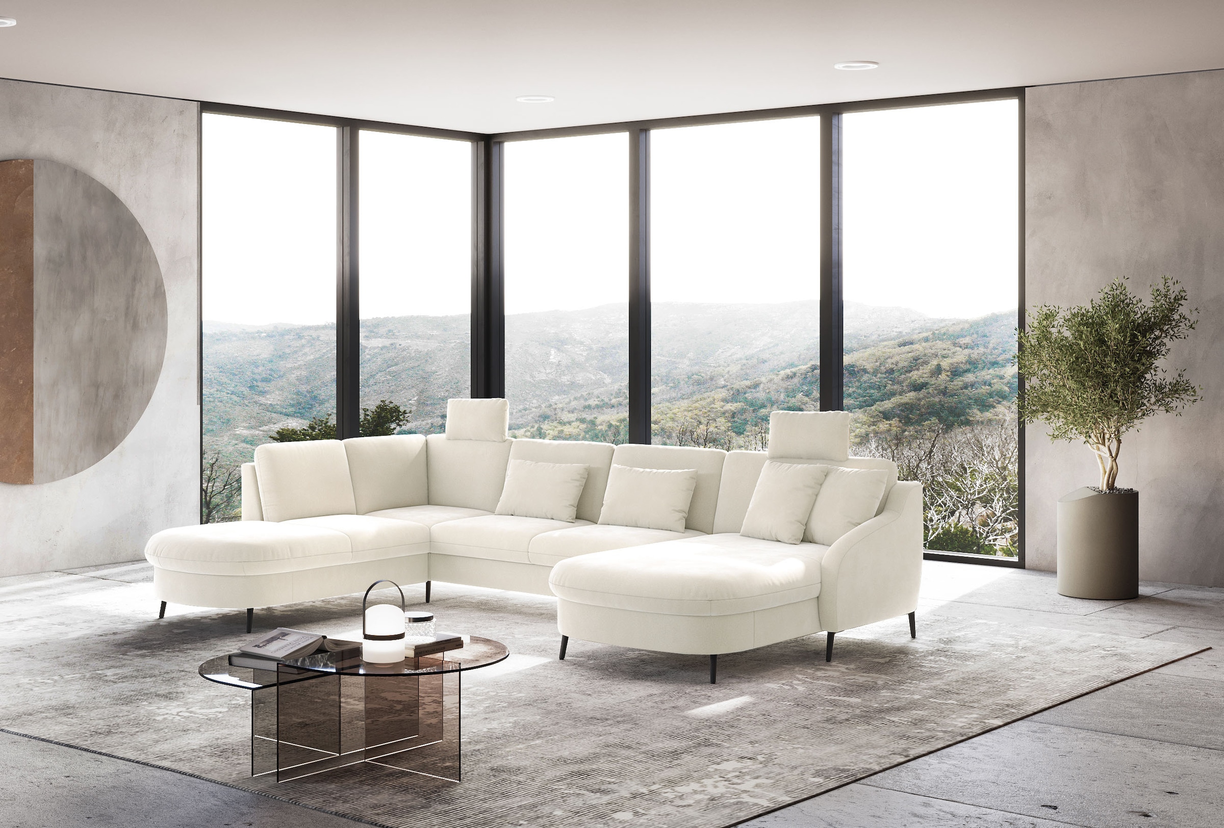 sit&more Wohnlandschaft »Soul U-Form«, wahlweise mit Bettfunktion und Bettkasten oder Schubkasten
