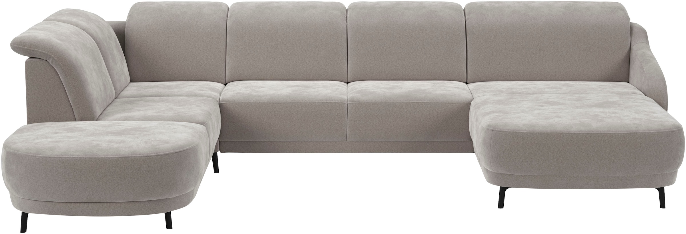 sit&more Wohnlandschaft »Blues U-Form« inkl. Kopfteilverstellung, wahlweise mit Klapptisch und USB