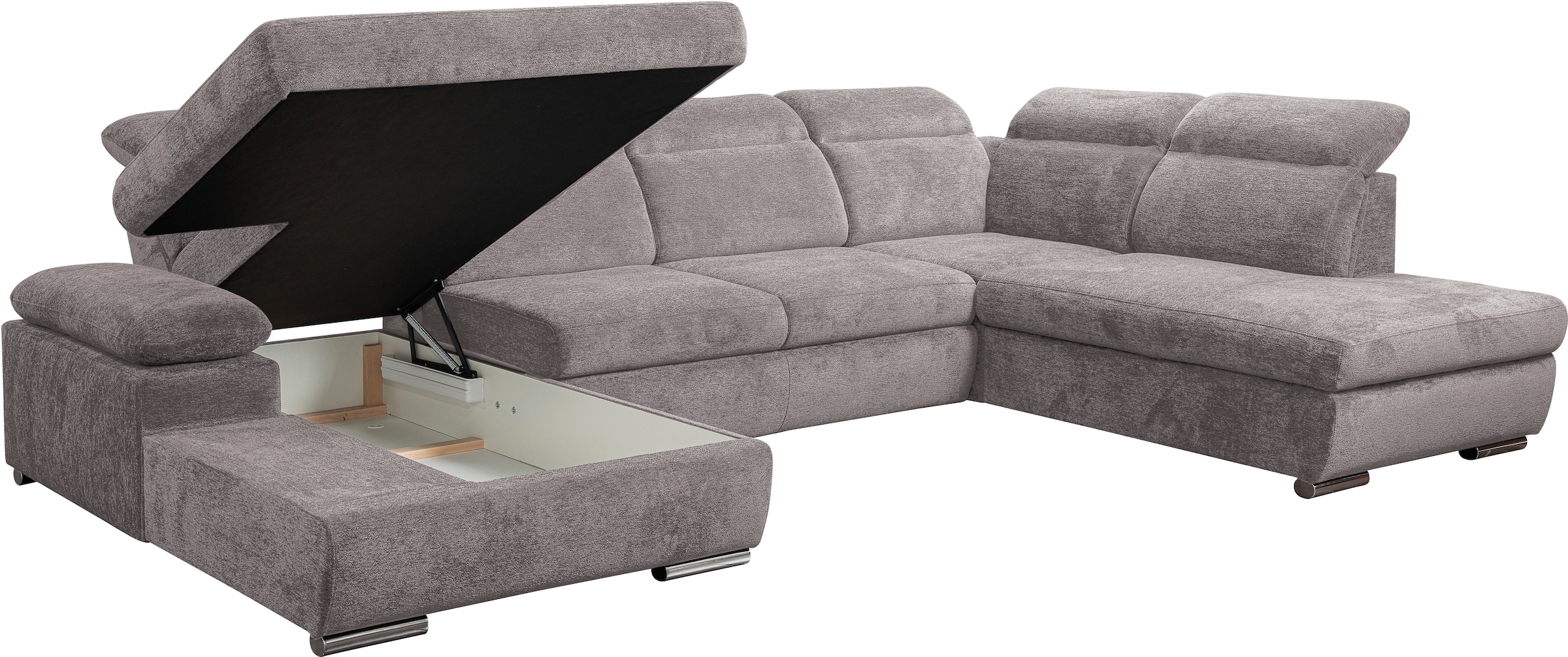WERK2 Wohnlandschaft »Cordoba inkl. Bett, Bettkasten und Kopfteilfunktion, Breite 359cm«