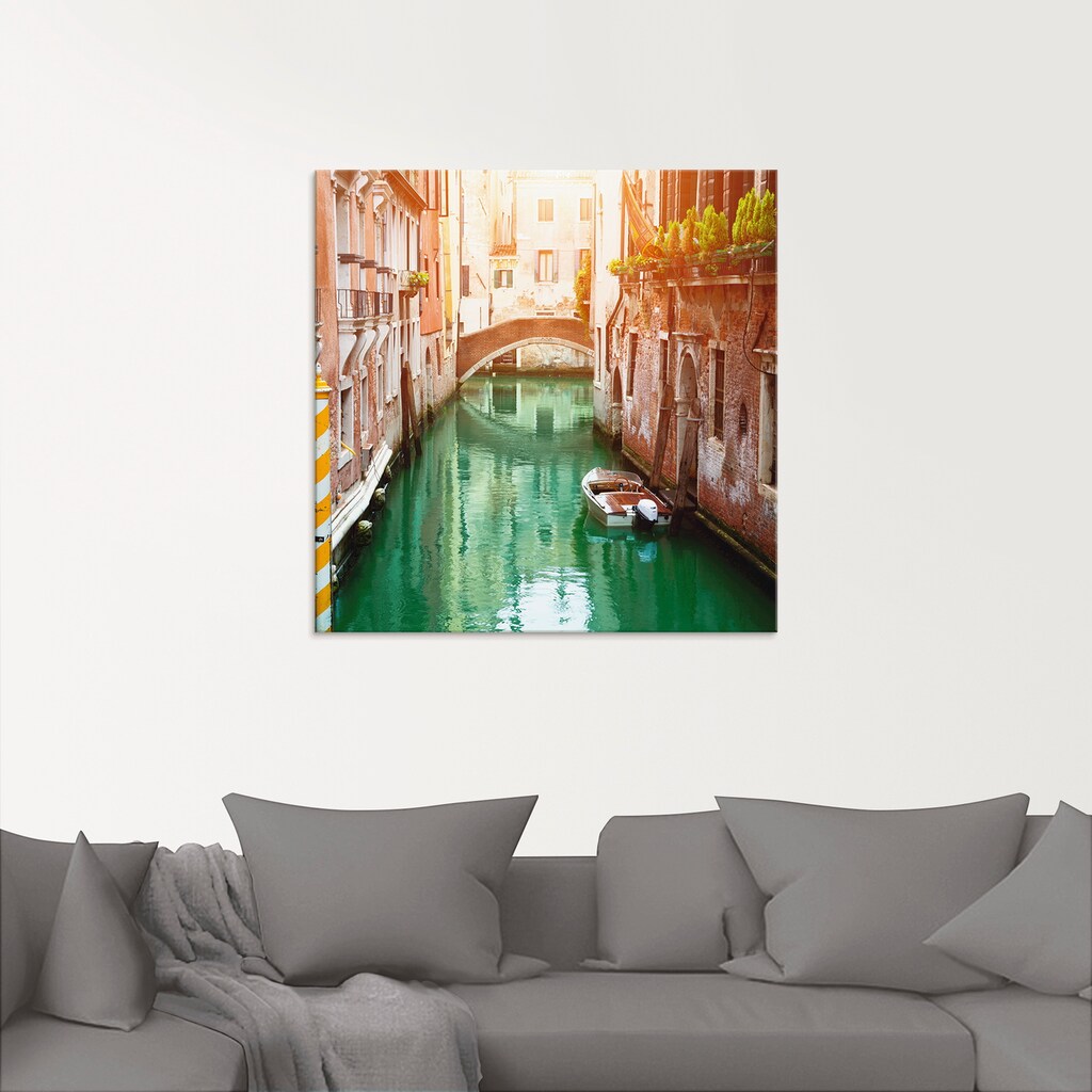 Artland Glasbild »Venedig Canal«, Italien, (1 St.)