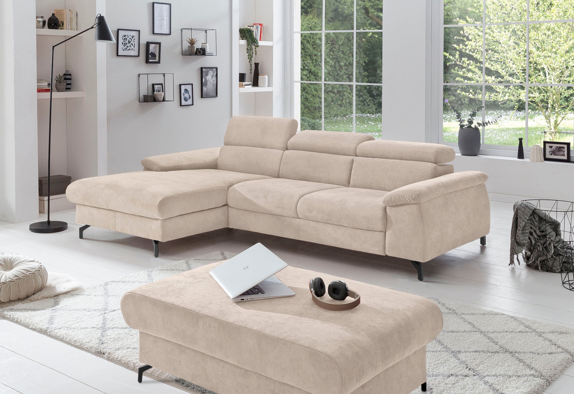 COTTA Ecksofa "Kitty L-Form", mit Kopfteilverstellung, wahlweise mit Bettfu günstig online kaufen