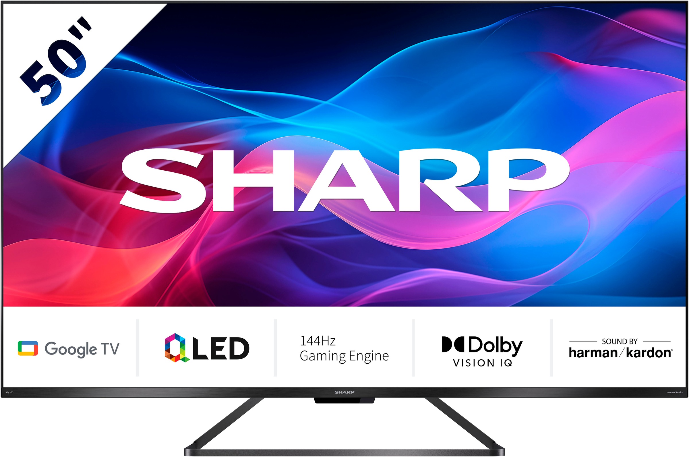 SHARP QLED-Fernseher »4T-C50GRx« 126 cm/50 ′′ Smart-TV schwarz Digitaler optischer Audio-Ausgang, Mini Composite/CVBS +Audio-Eingang, Bluetooth,...