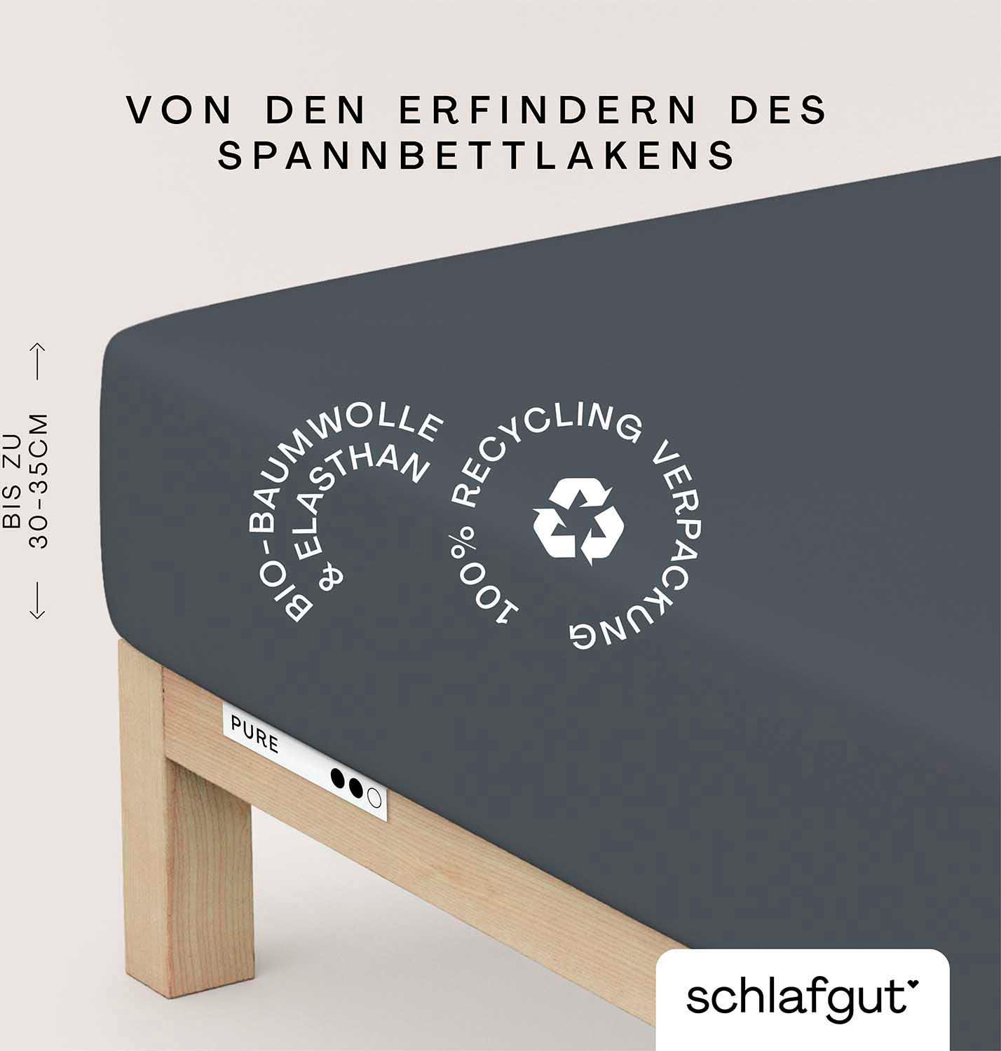 Schlafgut Spannbettlaken »PURE Bio-Baumwolle mit Elasthan, dehnbar blickdic günstig online kaufen