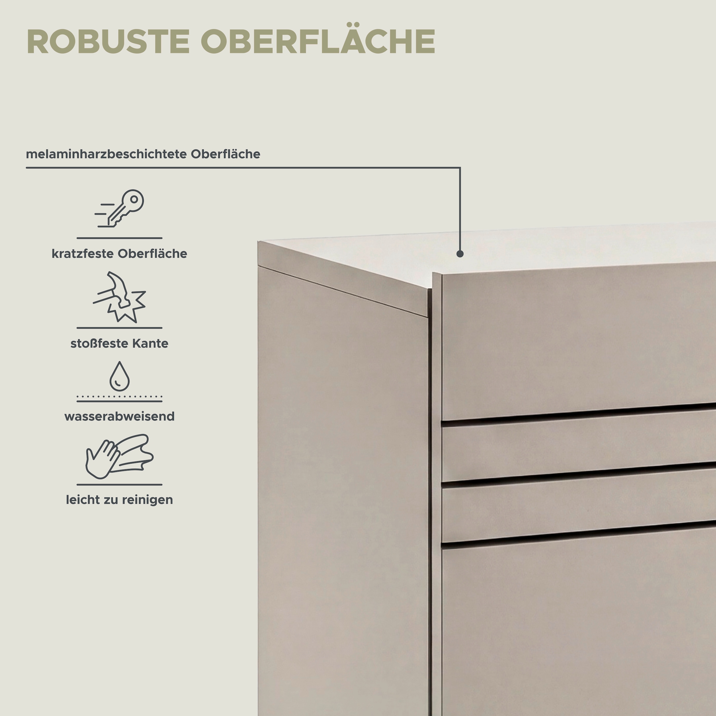 OTTO home Lowboard »SPIAGGIA, 4-teiliges Set, Breite 270cm, stehend & hängend montierbar« TV-Möbel, TV-Schrank, TV-Lowboard, Mediaboard