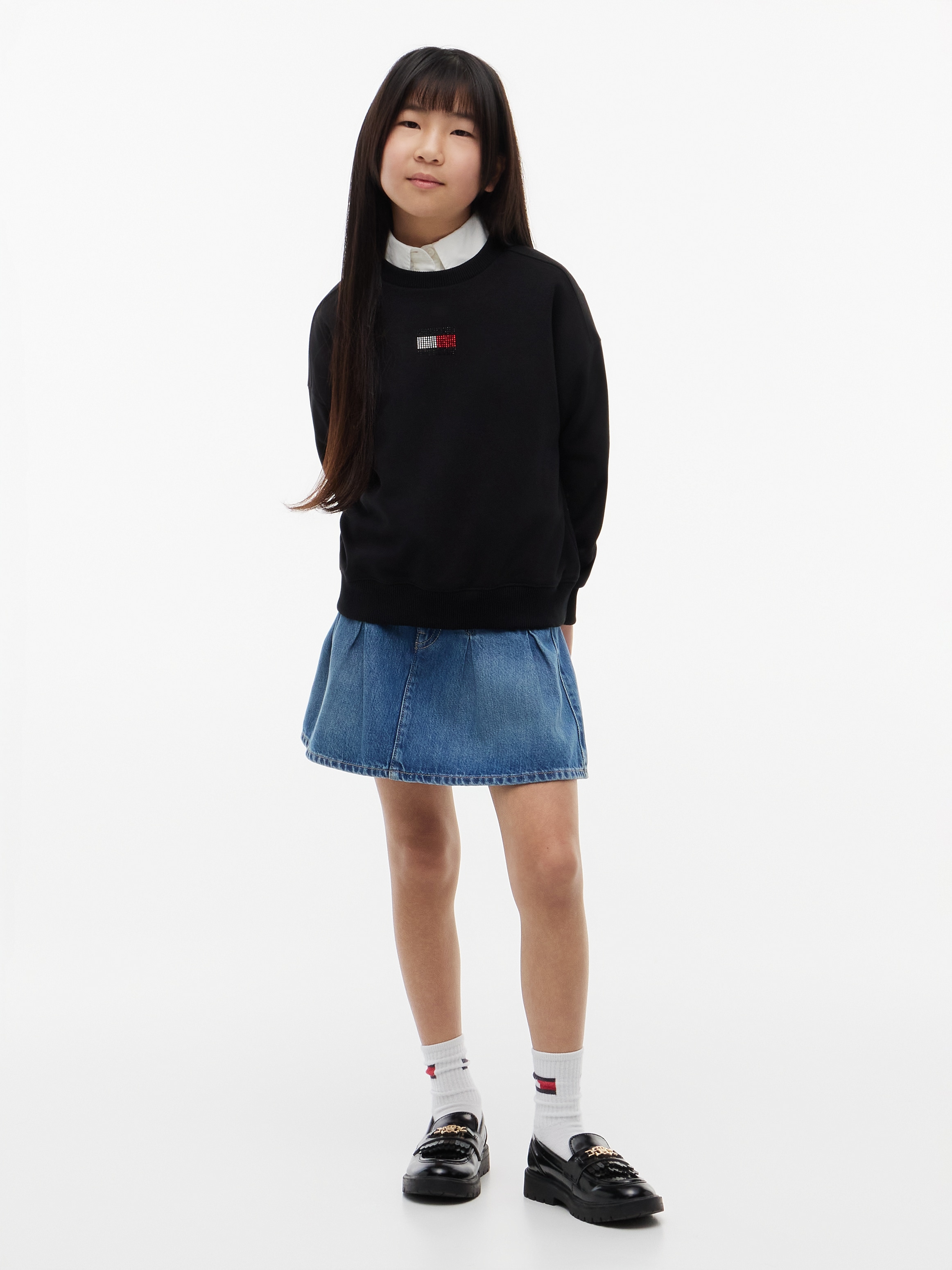 Tommy Hilfiger Sweatshirt , Glitzersteine, Rundhalsausschnitt, Regular Fit, Kinder bis 16 Jahre

