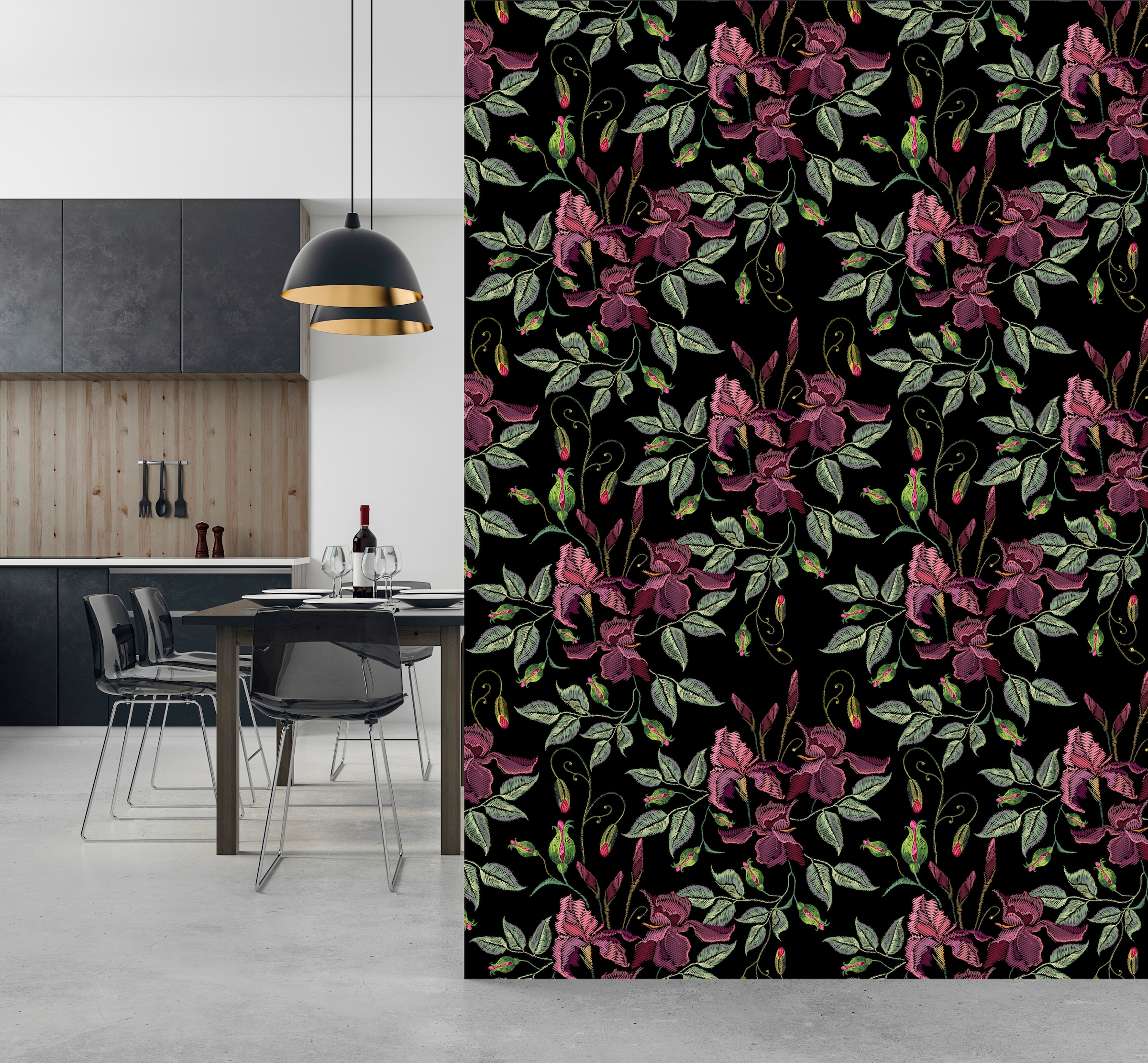 queence Vinyltapete »Lenore«, bedruckt-Motiv-botanisch-floral-gemustert-nat günstig online kaufen