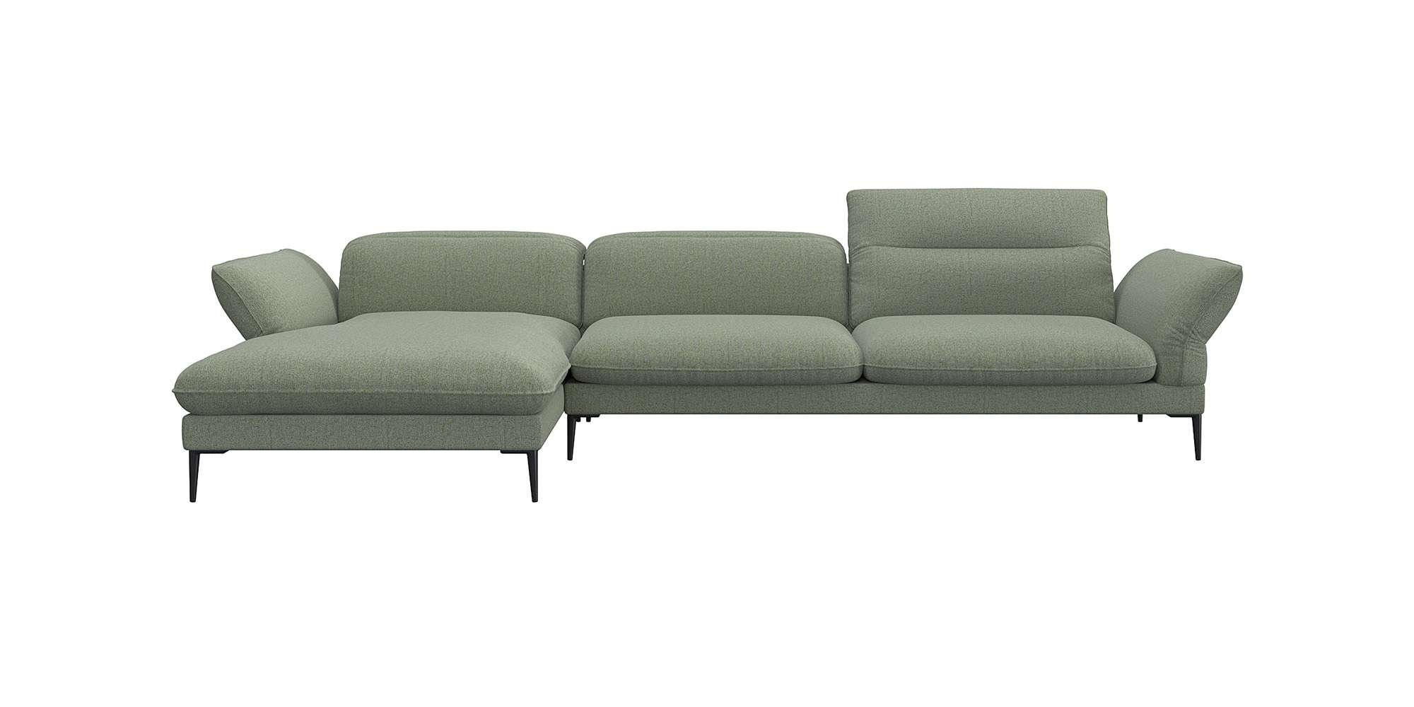 FLEXLUX Ecksofa »Salino, Funktionssofa mit Recamiere, Relaxsofa, Ecksofa«, Sofa mit Arm- und Kopfteil-Verstellungen, Kaltschaum & Stahl-Wellen