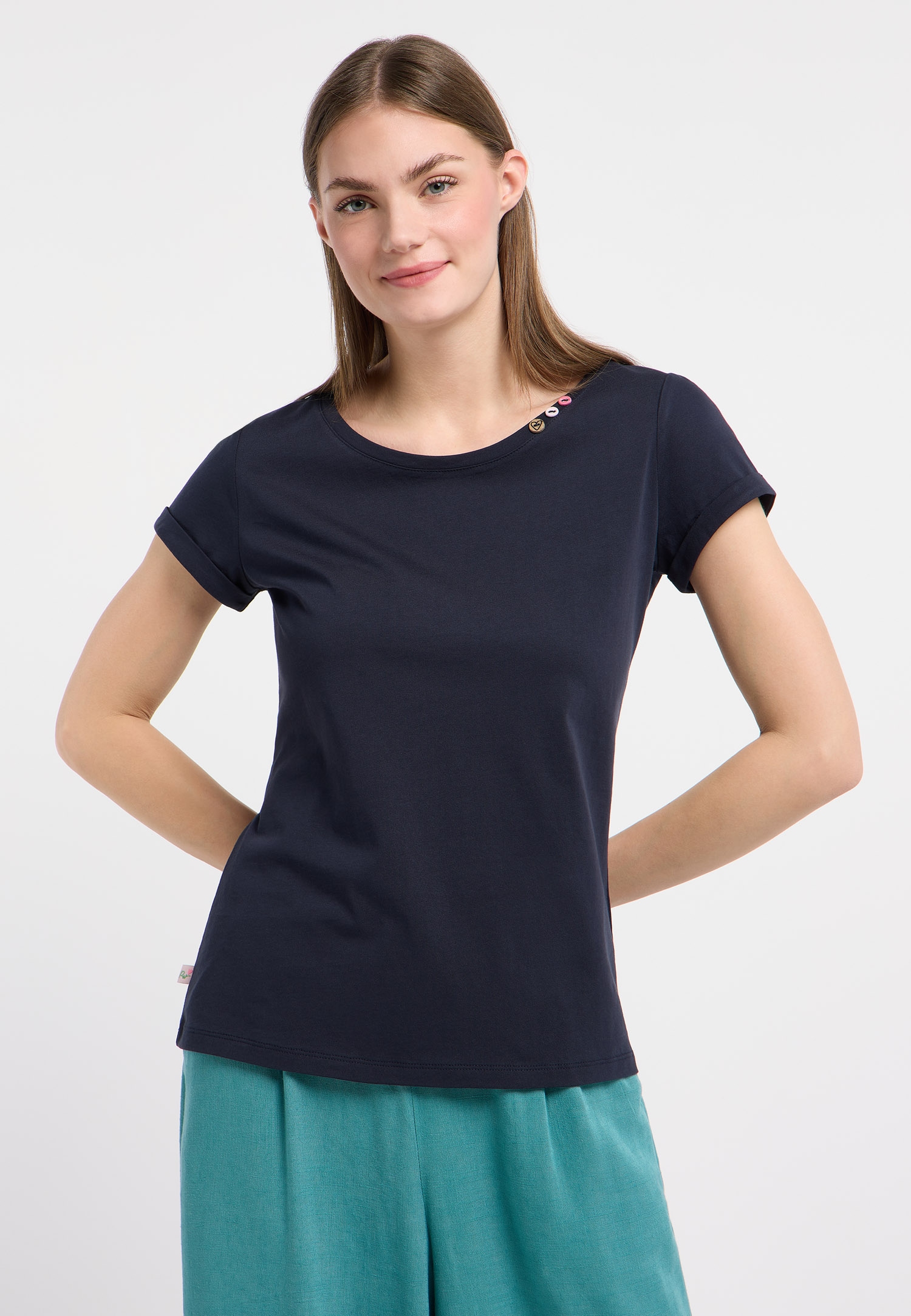 Ragwear Kurzarmshirt »FLLORAH GOTS« Bestseller aus Single Jersey mit softem Finish und Knöpfen