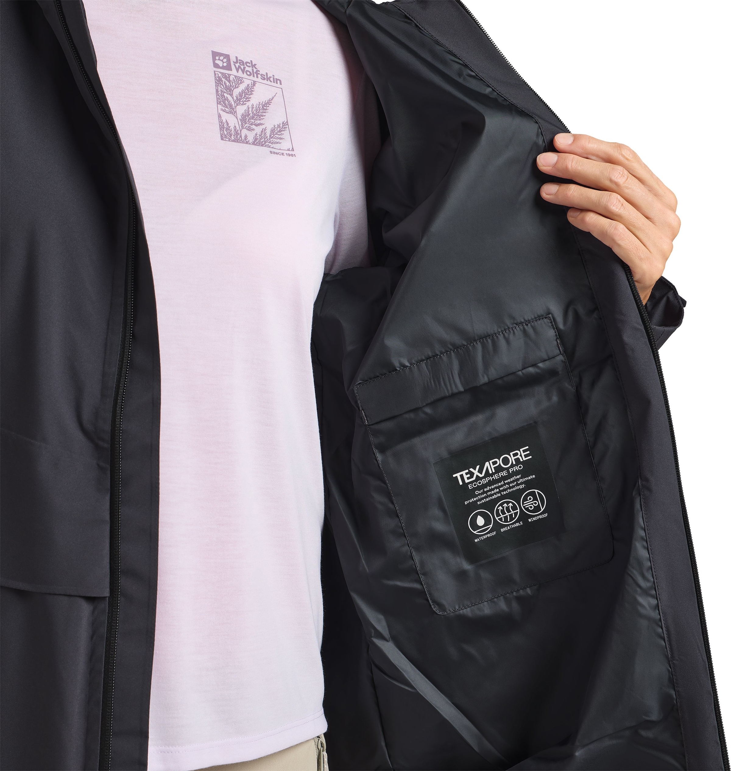 Jack Wolfskin Langjacke »MAINKAI LONG JKT W« mit Kapuze