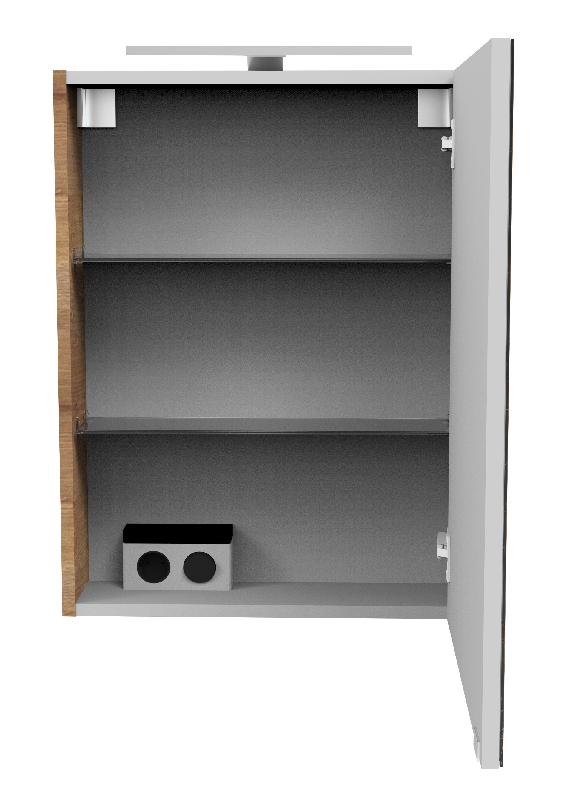 FACKELMANN Spiegelschrank, (Spiegelschrank mit LED-Aufsatzleuchte), Badmöbel