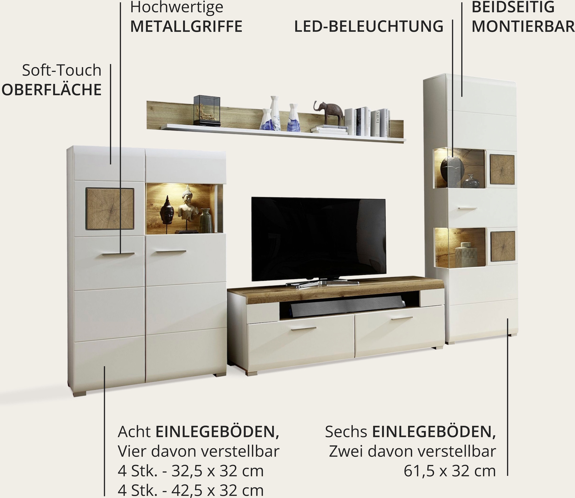 Innostyle Wohnwand »FUN PLUS« 4 Stk. tlg.