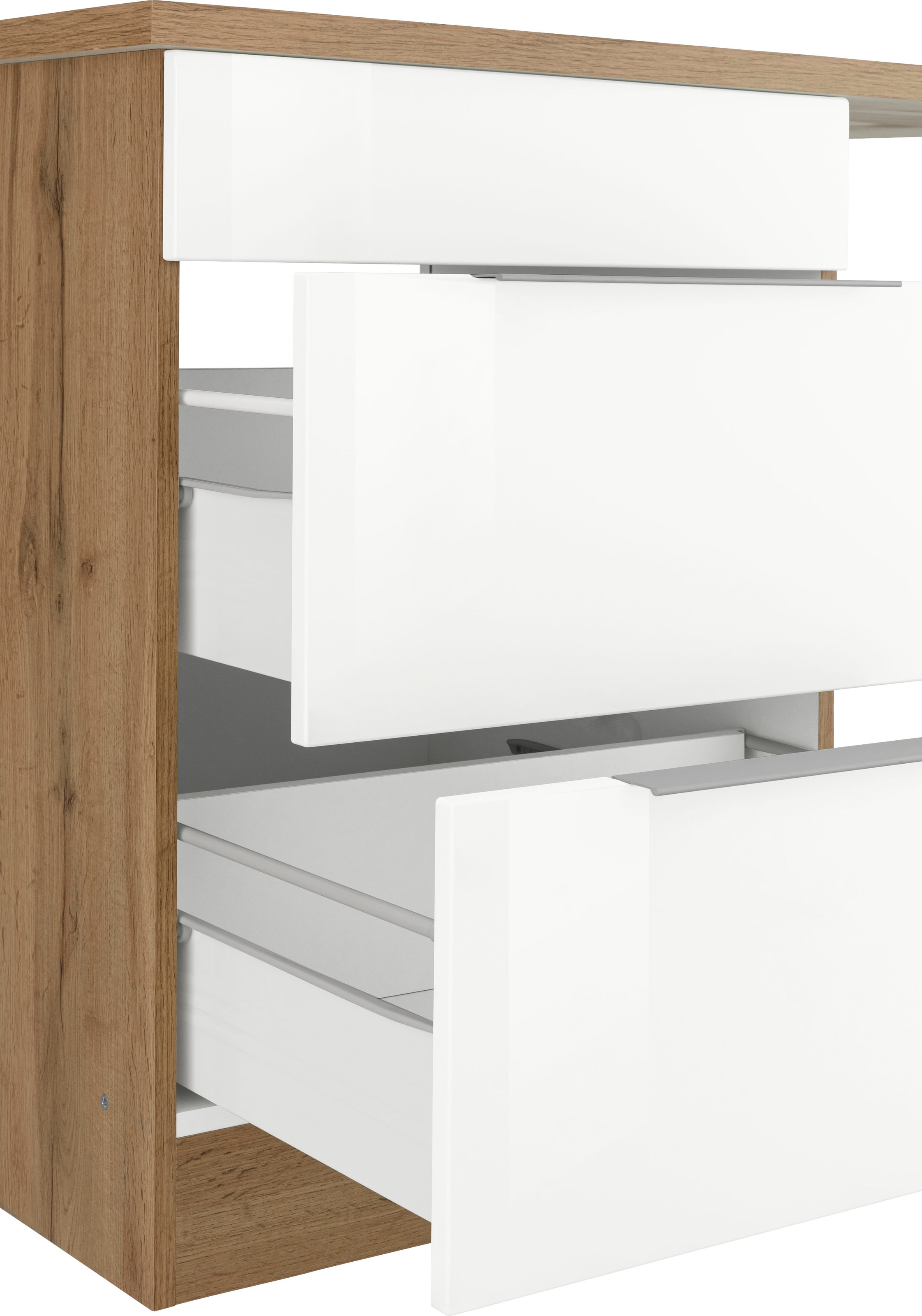 KOCHSTATION Winkelküche »KS-Brindisi Stellbreite 230/170 cm«, wahlweise mit E-Geräten und Induktion, mit MDF-Fronten