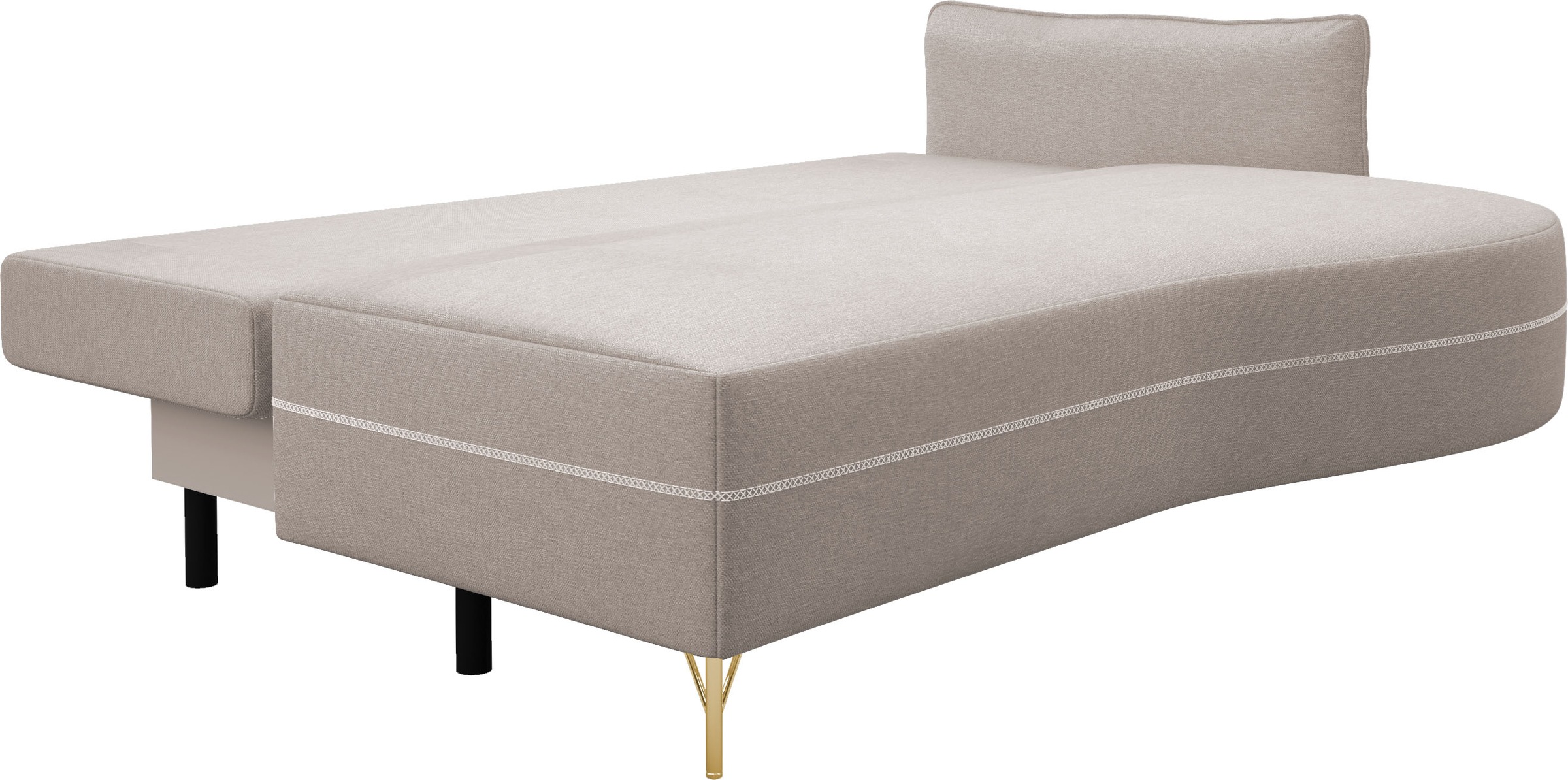 exxpo - sofa fashion Loungesofa »mit toller Kontrastnaht, Solitärmöbel, bequem, schmale Armlehne«, Schlafsofa mit Bettfunktion und Bettkasten, komfortabler Federkern