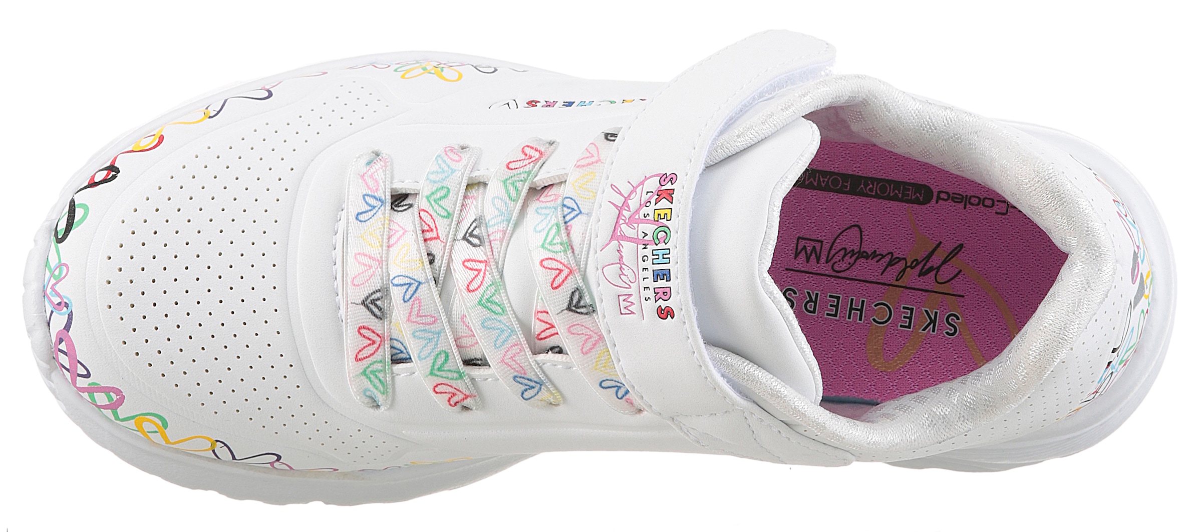 Skechers Sneaker »UNO LITE«, Klettschuh mit bunten Herzen, Größenschablone zum Download
