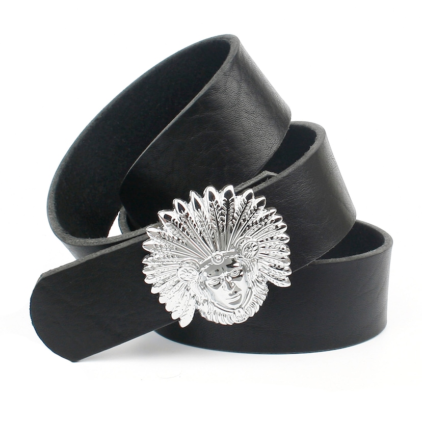 Anthoni Crown Ledergürtel, mit filigraner Lilien-Schließe